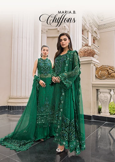 Unstitched Luxury Chiffon Collection – Maria.B. Designs (AE)
