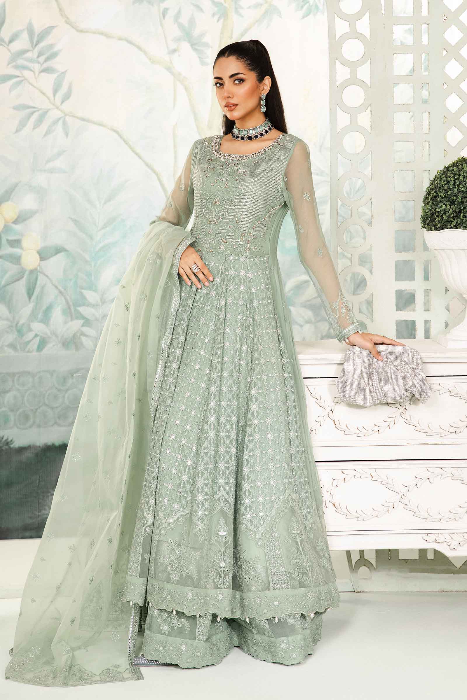 3 Piece Embroidered Bamber Chiffon Suit | SF-EA24-36 – Maria.B. Designs ...