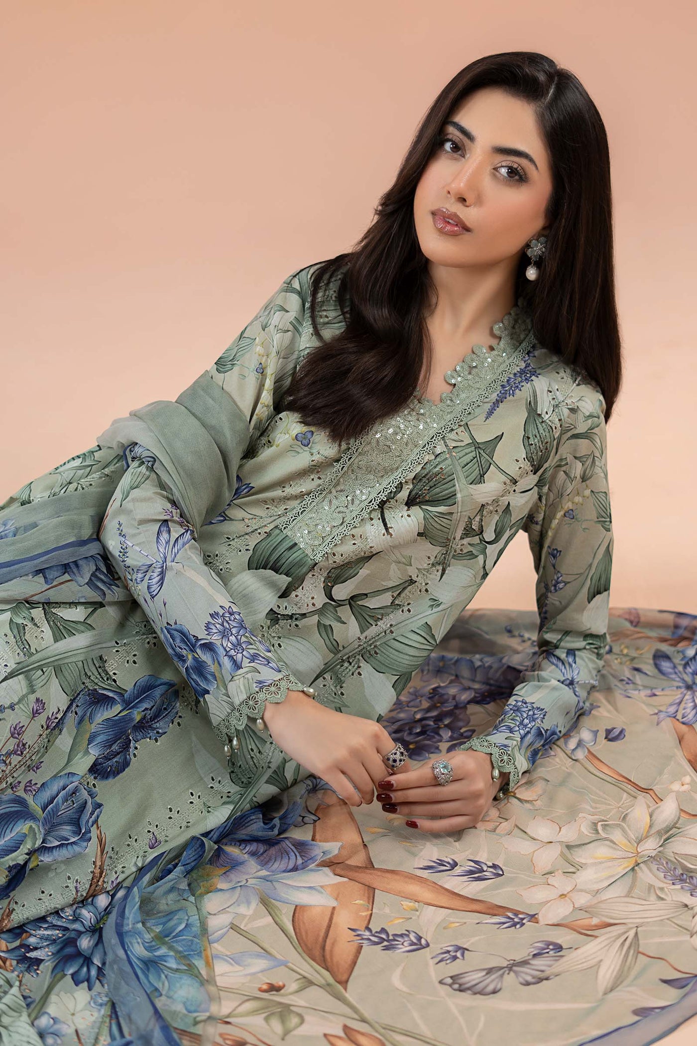 3 Piece Printed Lawn Suit | MPS-2502-B