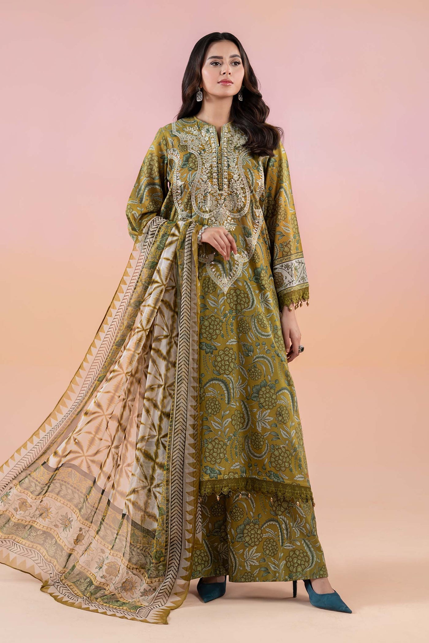 3 Piece Printed Lawn Suit | MPS-2513-B