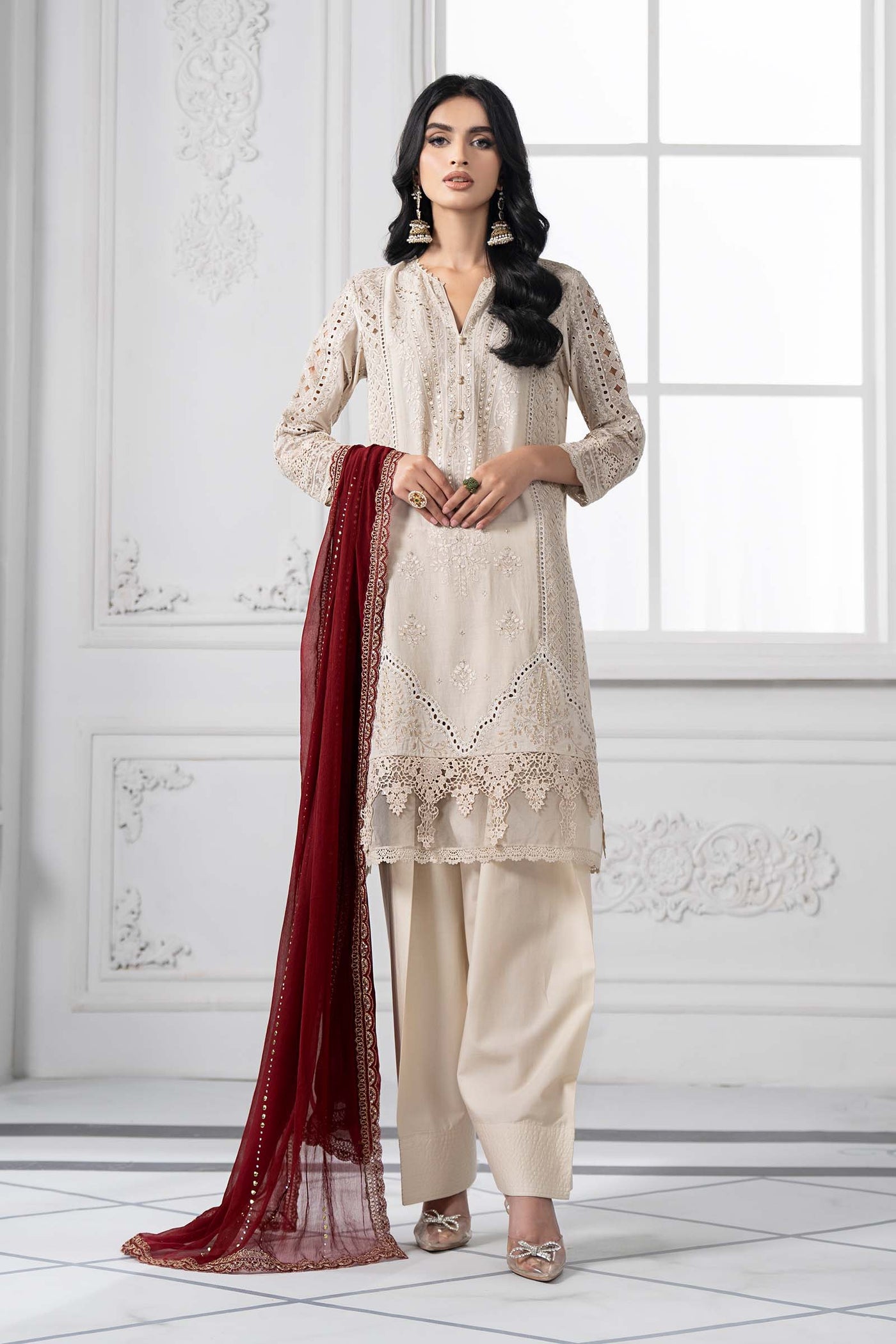 3 Piece Embroidered Lawn Suit | DS-2511-B