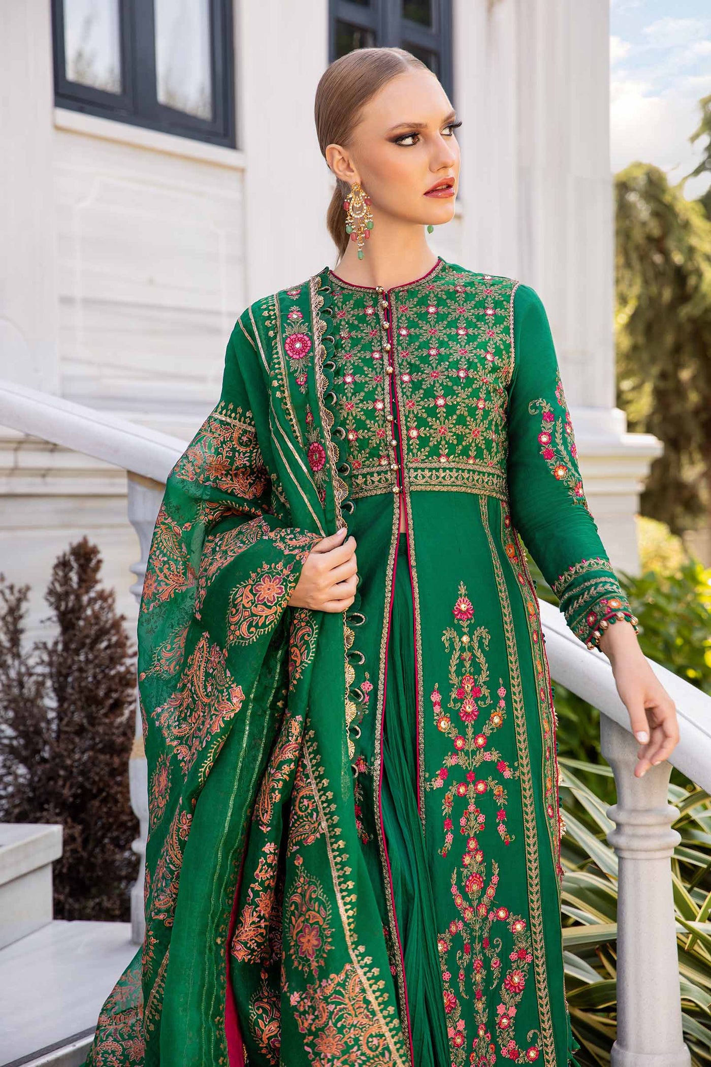 Unstitched Embroidered Cotton Satin Suit | CST-811