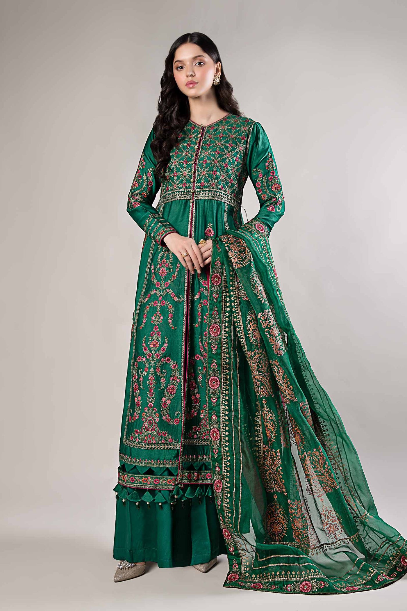 3 Piece Embroidered Cotton Satin Suit | CSS-811