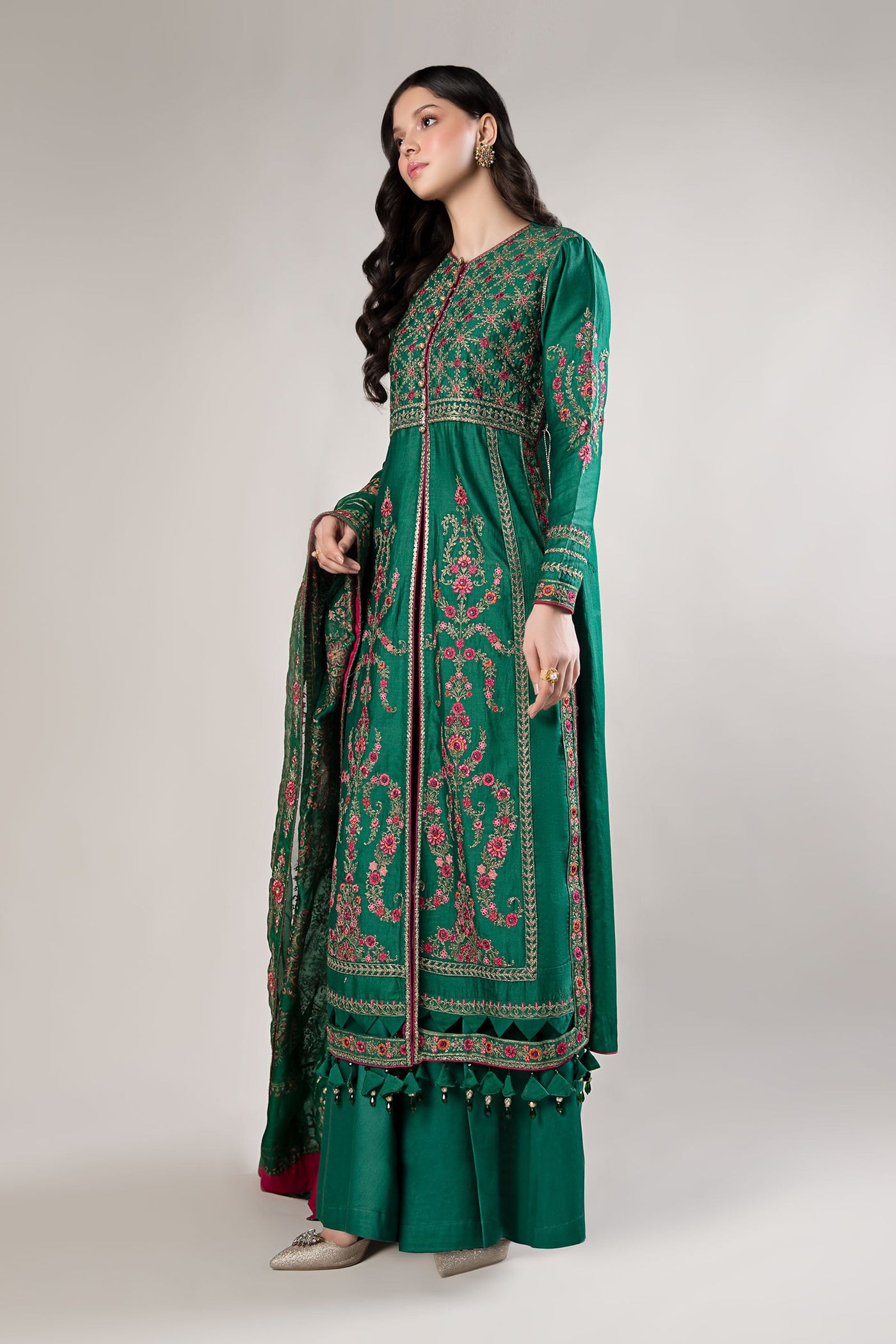 3 Piece Embroidered Cotton Satin Suit | CSS-811