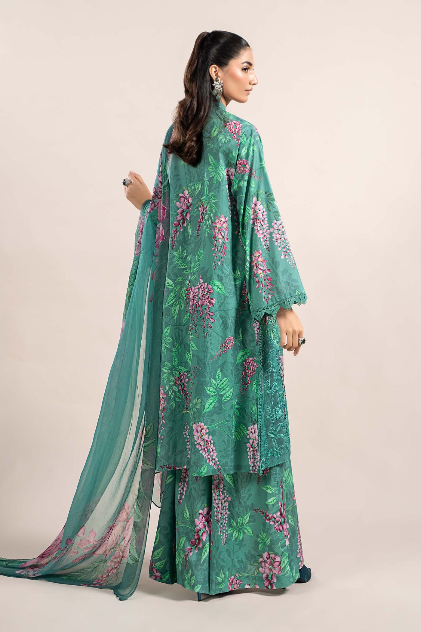 3 Piece Printed Cambric Suit | MPS-2301-A