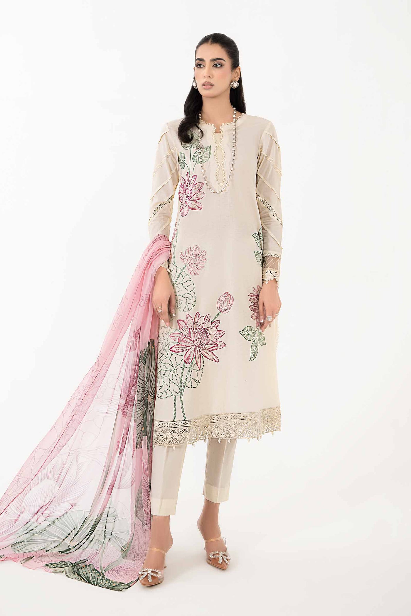 3 Piece Printed Dobby Lawn Suit | MPS-2201-A