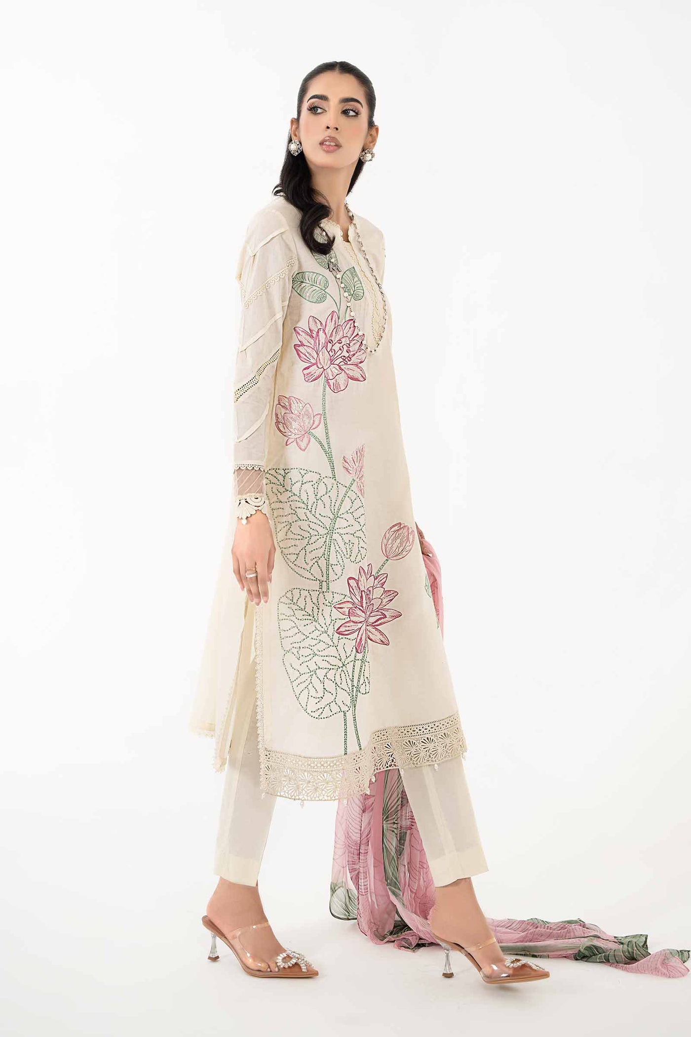 3 Piece Printed Dobby Lawn Suit | MPS-2201-A