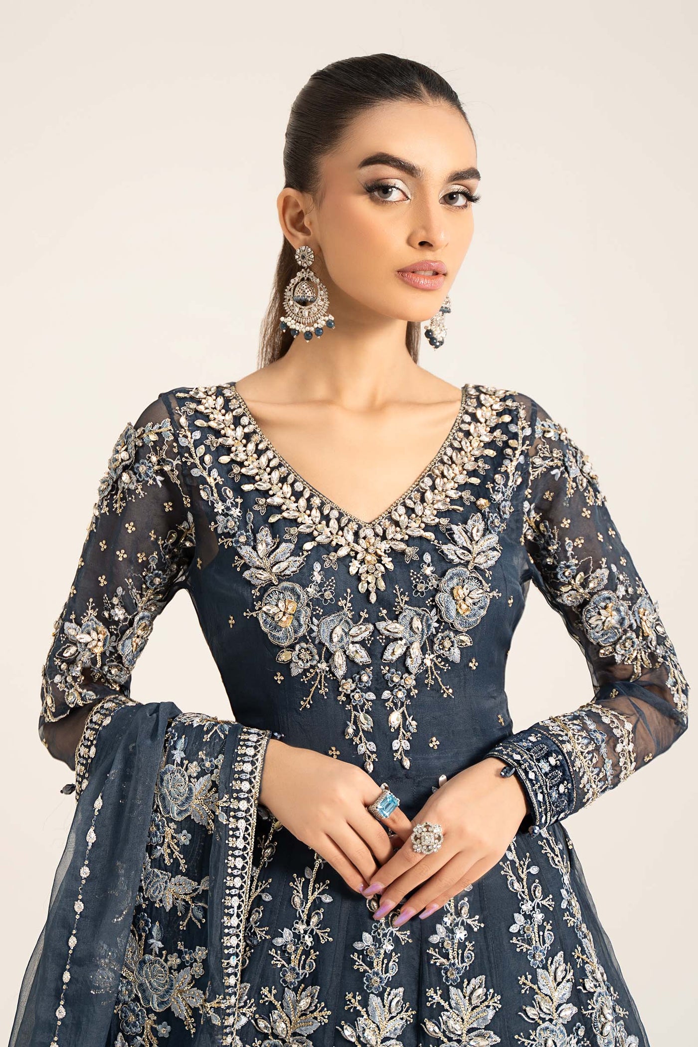 3 Piece Embroidered Organza Suit | BDS-2901