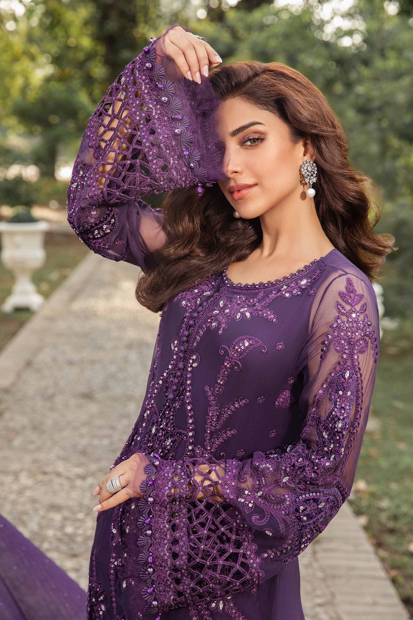 Unstitched Embroidered Chiffon Suit | MPC-24-102