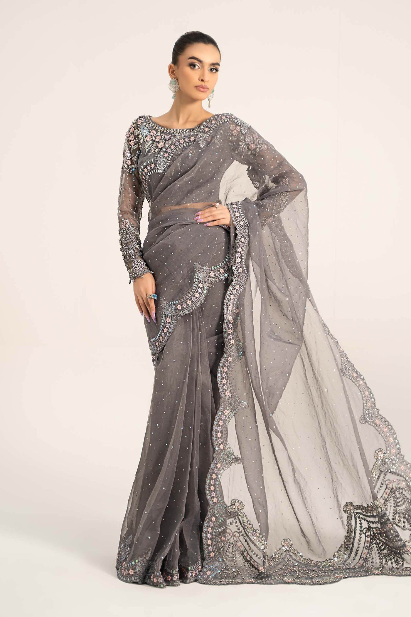 Embroidered Organza Saree | BDS-2902