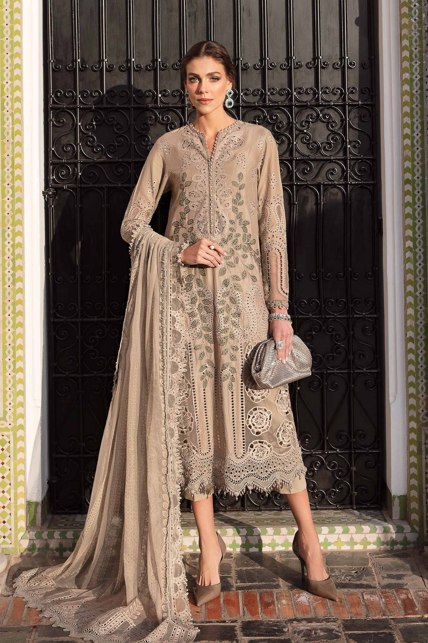 3 Piece Unstitched Embroidered Lawn Suit | D-2503-A