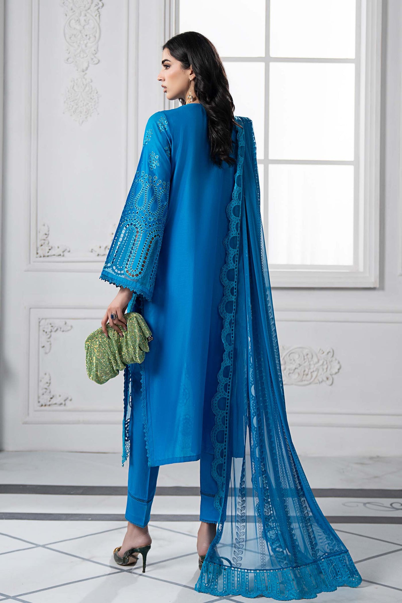 3 Piece Embroidered Lawn Suit | DS-2503-B