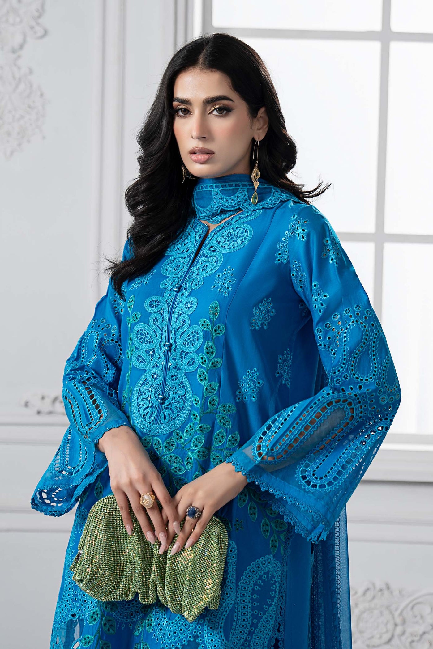 3 Piece Embroidered Lawn Suit | DS-2503-B