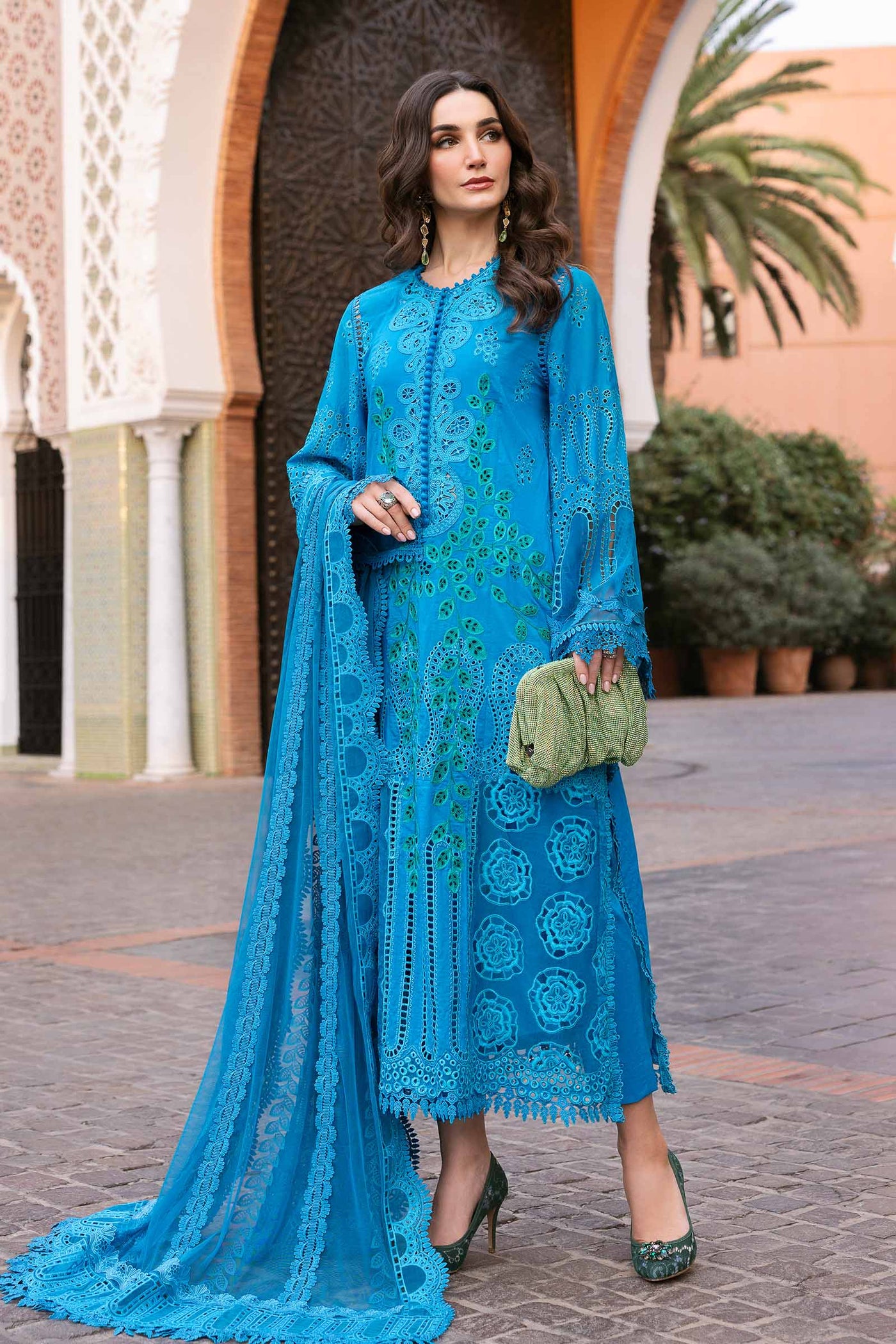 3 Piece Unstitched Embroidered Lawn Suit | D-2503-B