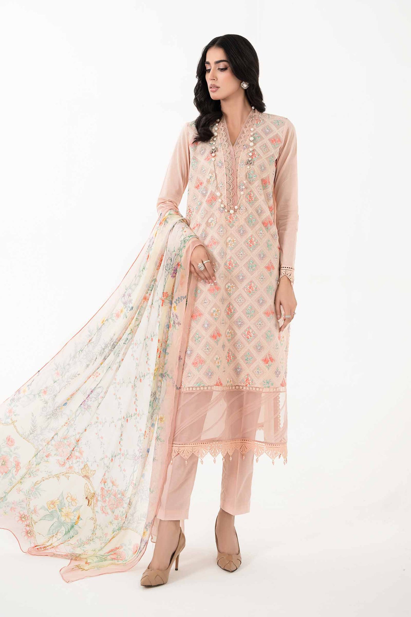 3 Piece Embroidered Lawn Suit | MPS-2203-B