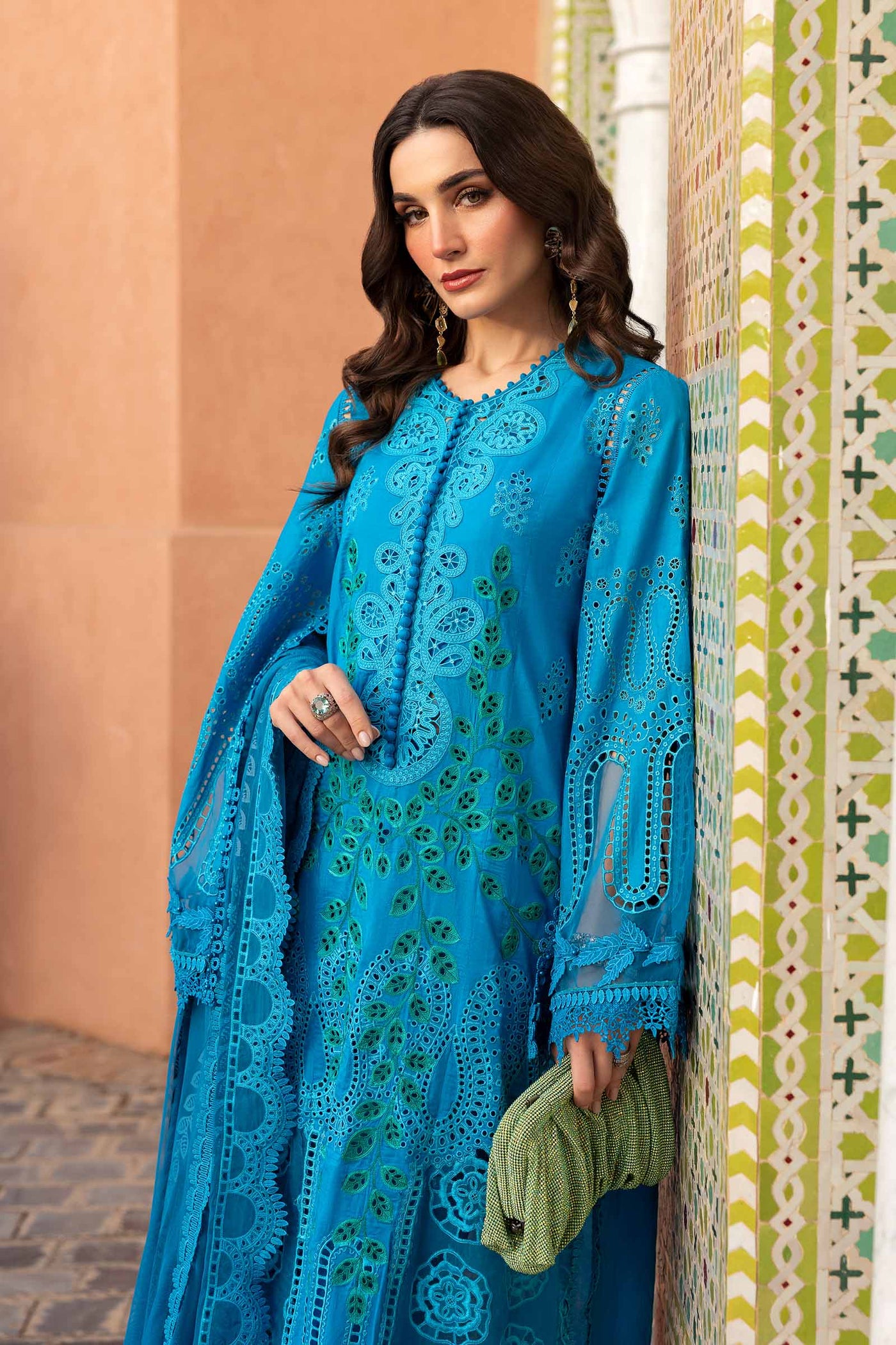 3 Piece Unstitched Embroidered Lawn Suit | D-2503-B