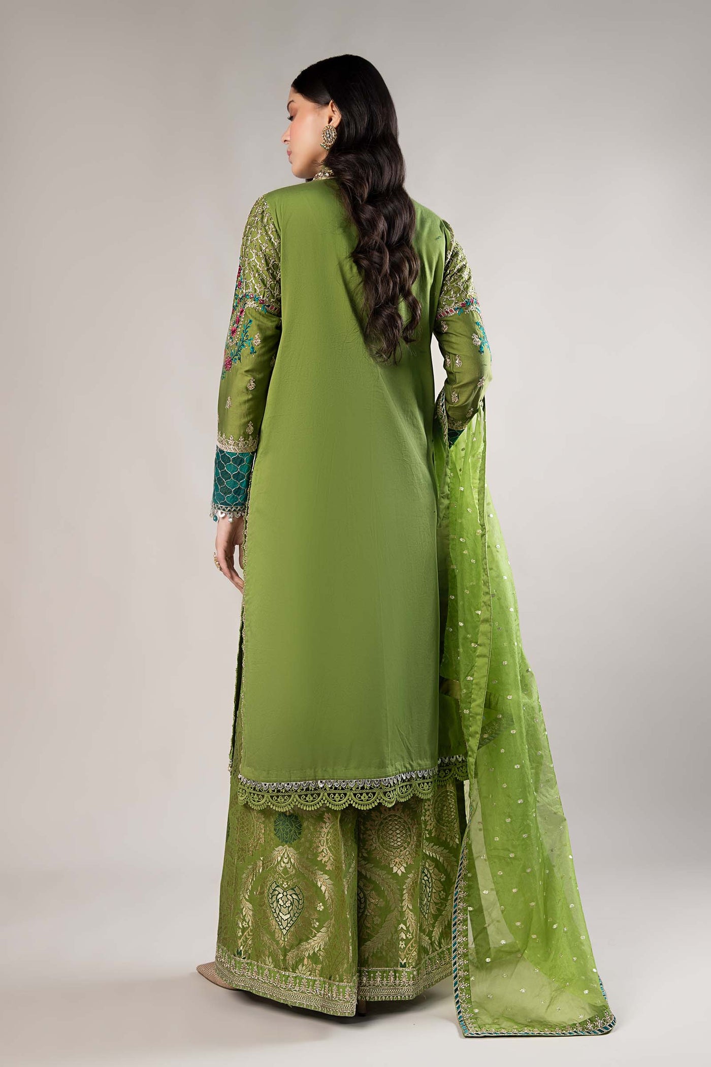 3 Piece Embroidered Cotton Satin Suit | CSS-803