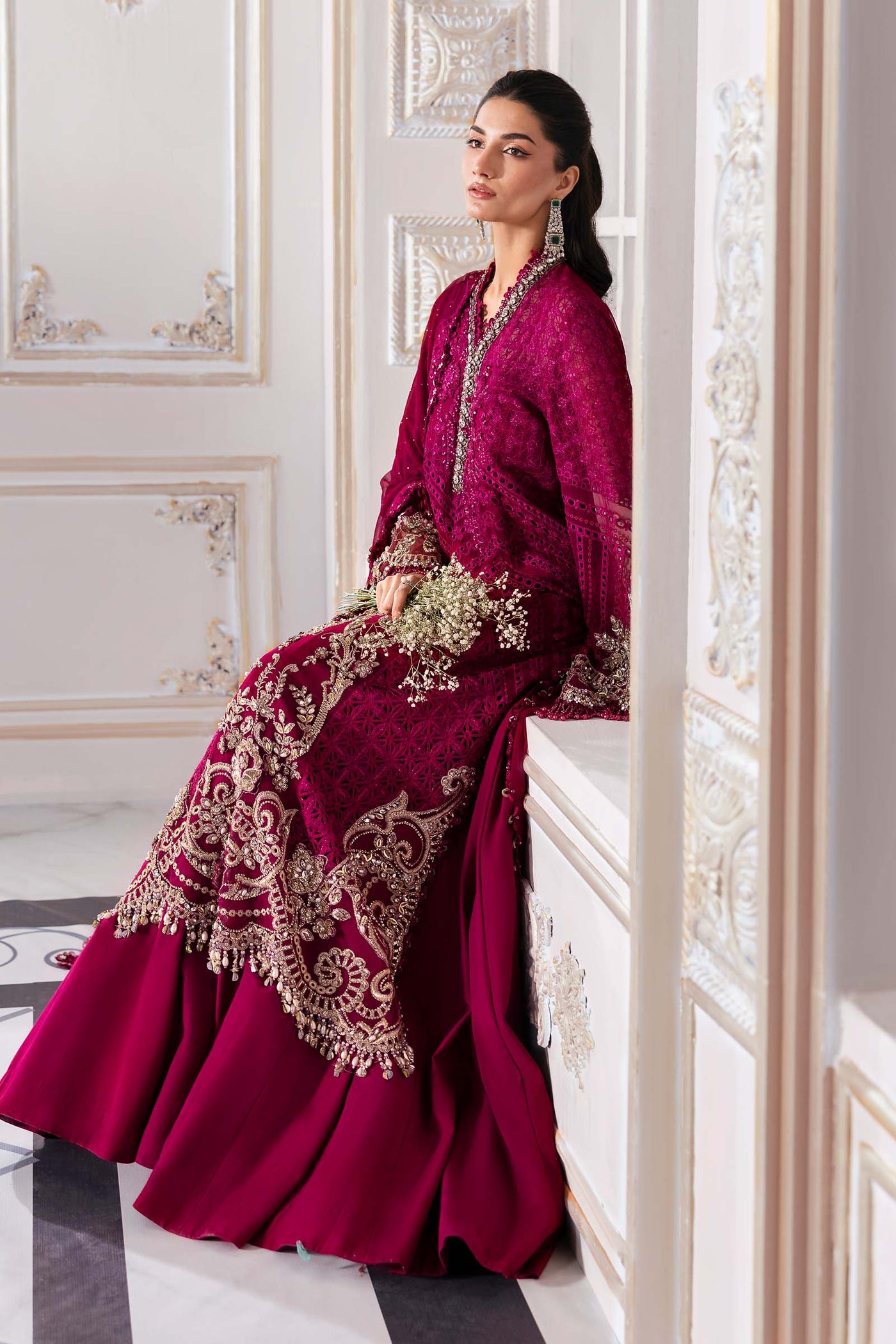 3 Piece Unstitched Embroidered Chiffon Suit | BD-3003