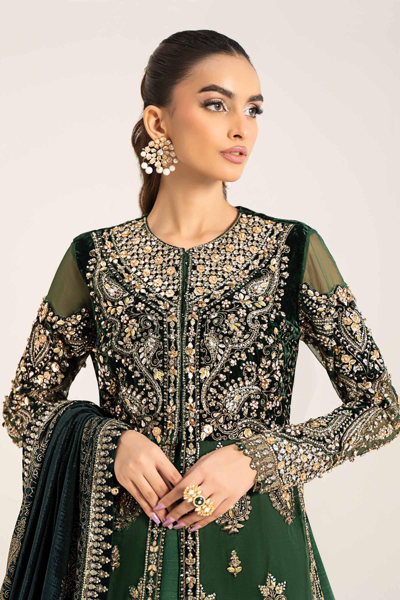 3 Piece Embroidered Organza Suit | BDS-2904