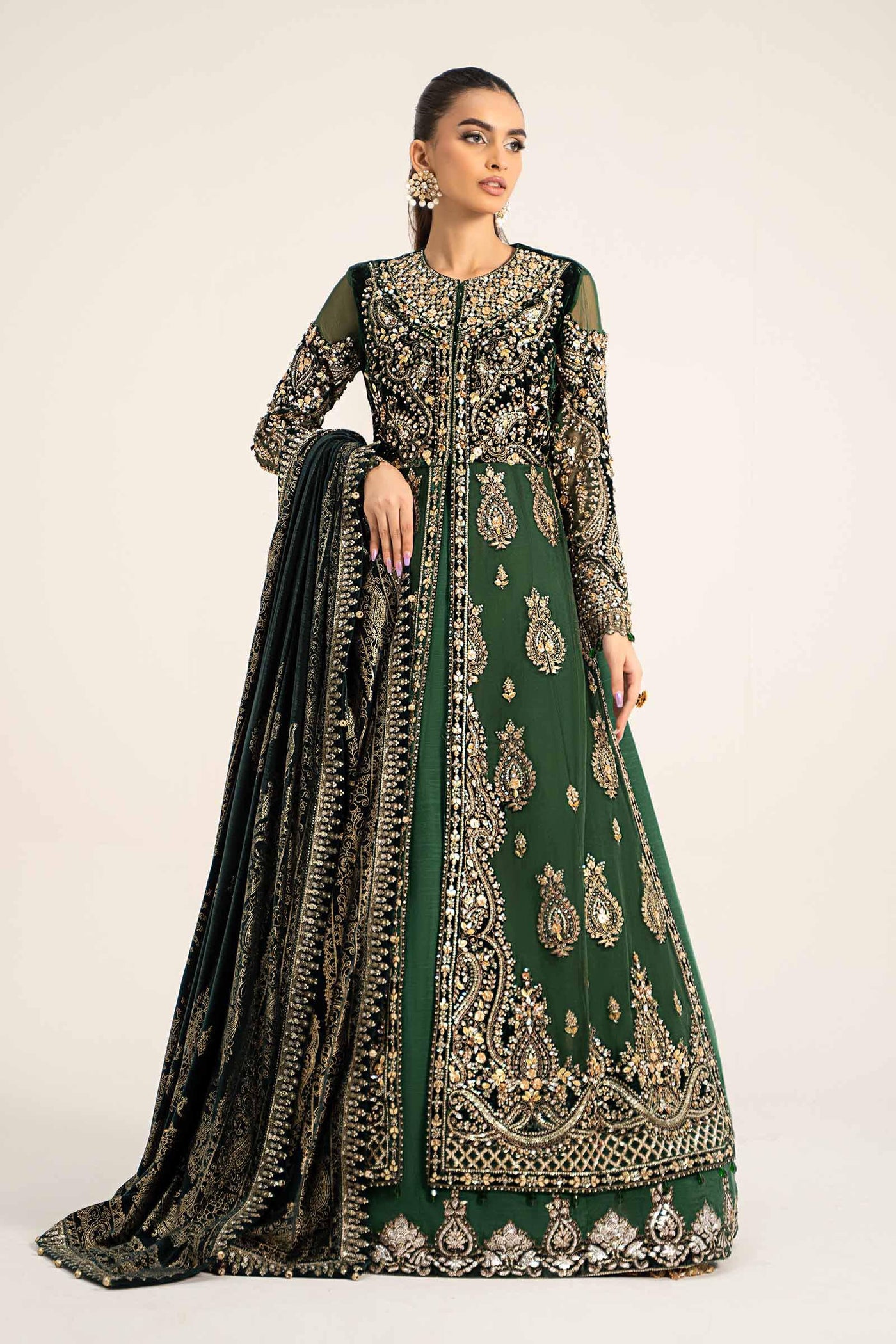 3 Piece Embroidered Organza Suit | BDS-2904