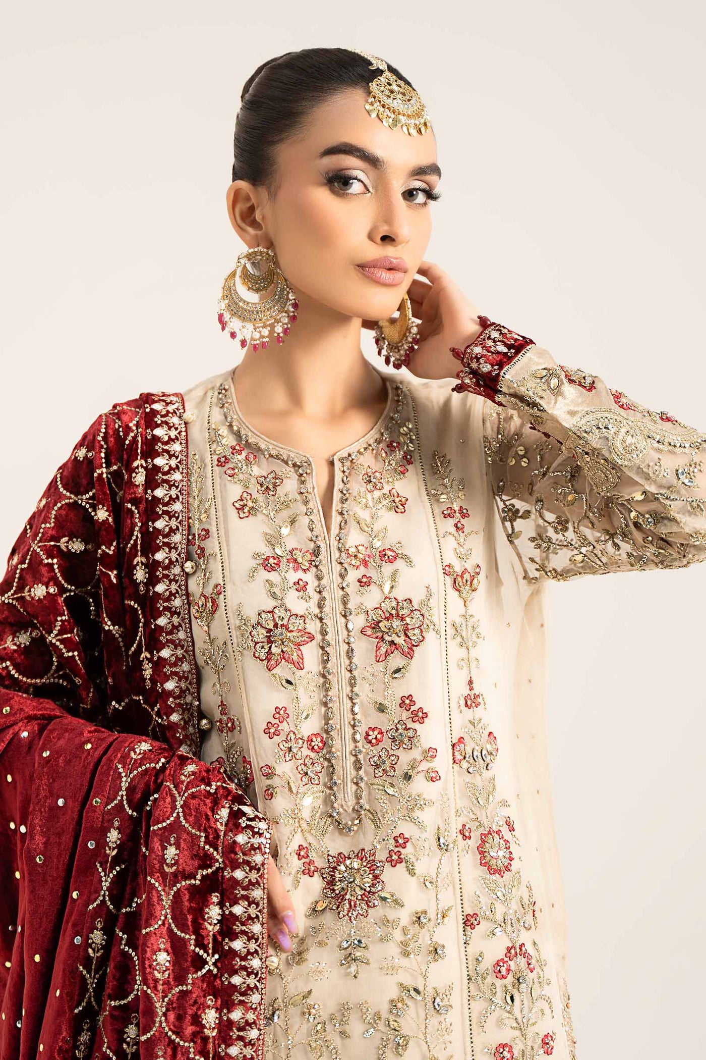 3 Piece Embroidered Organza Suit | BDS-2905