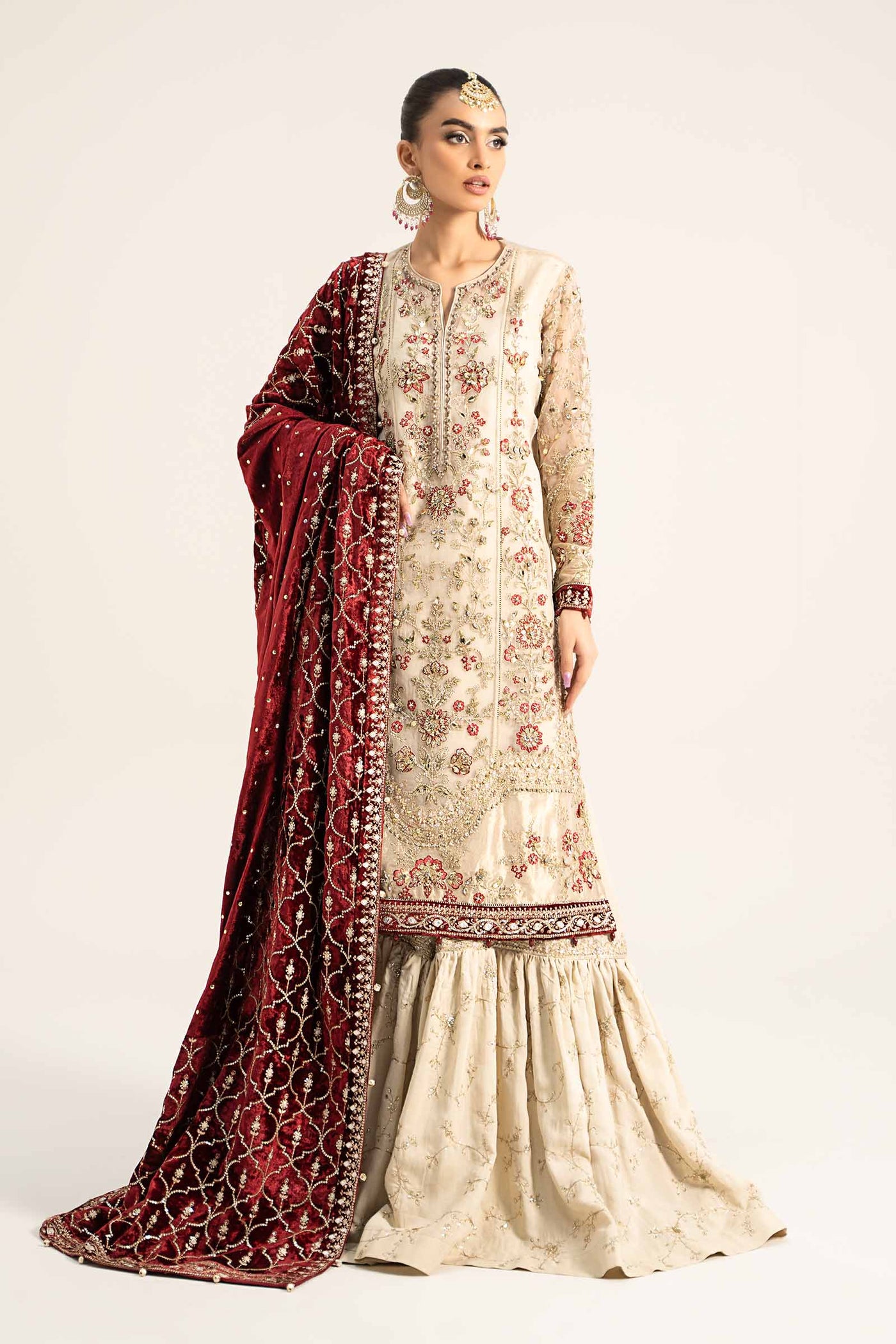 3 Piece Embroidered Organza Suit | BDS-2905