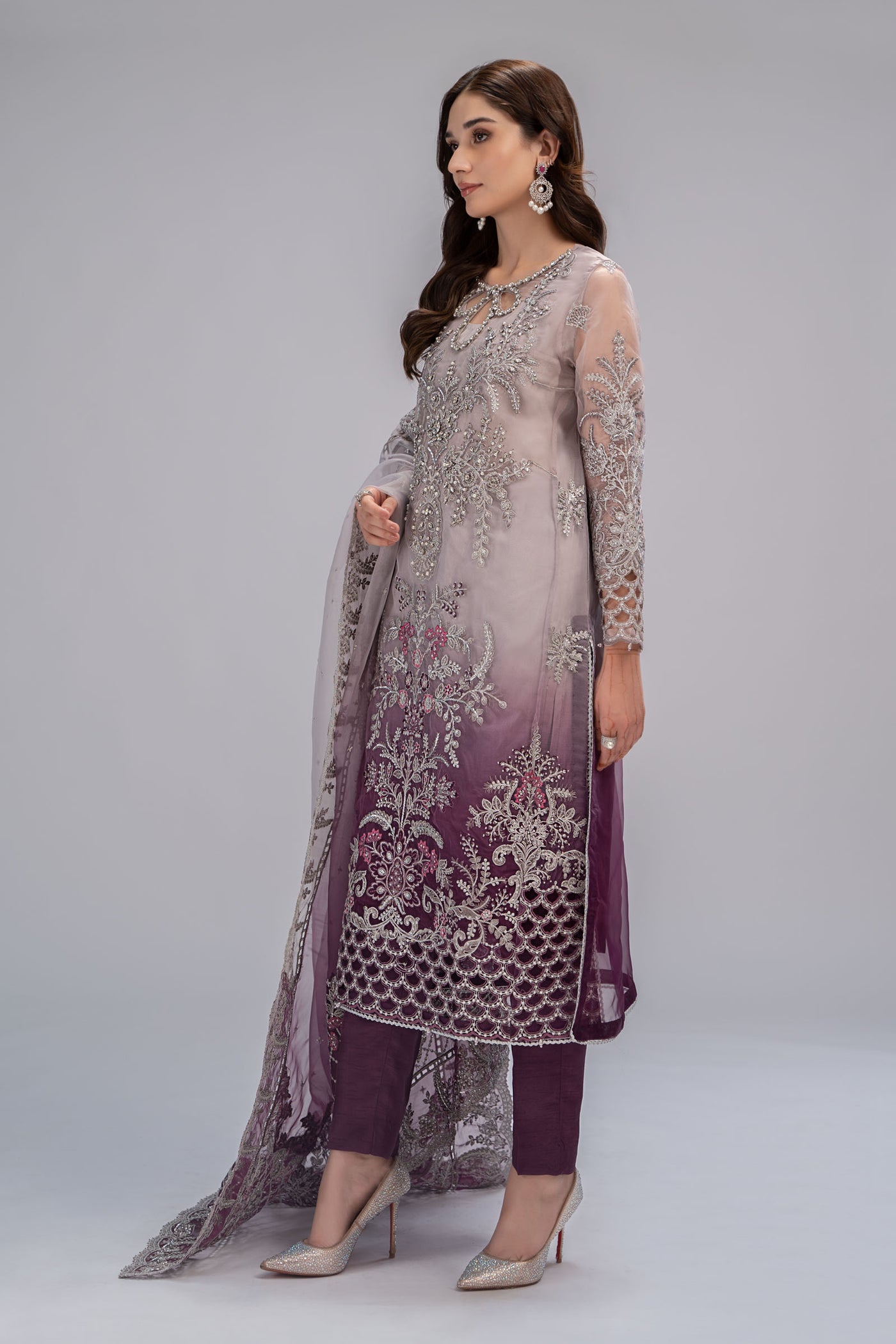 Suit Grey and Plum BDS-2605