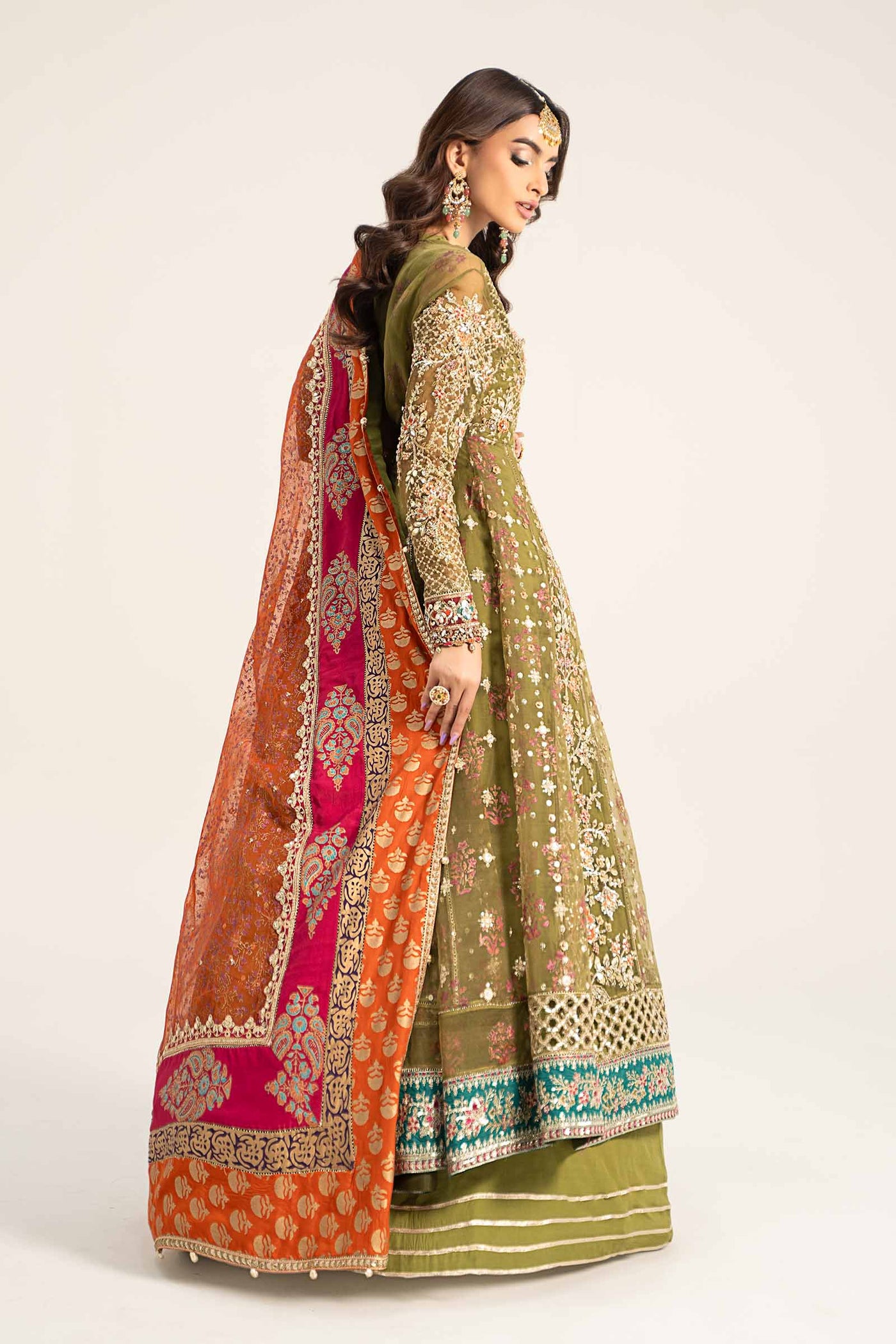 3 Piece Embroidered Organza Suit | BDS-2906