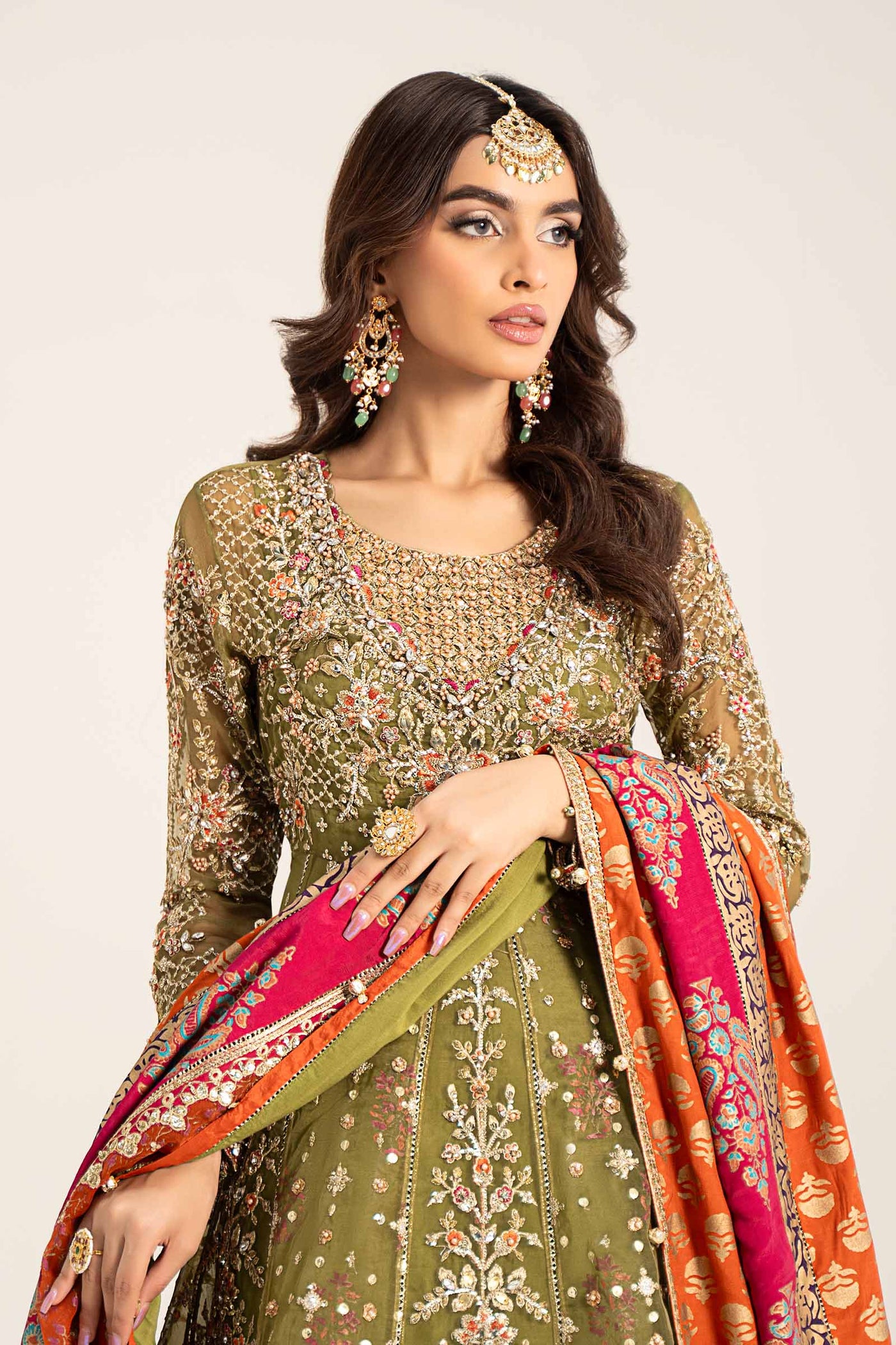 3 Piece Embroidered Organza Suit | BDS-2906