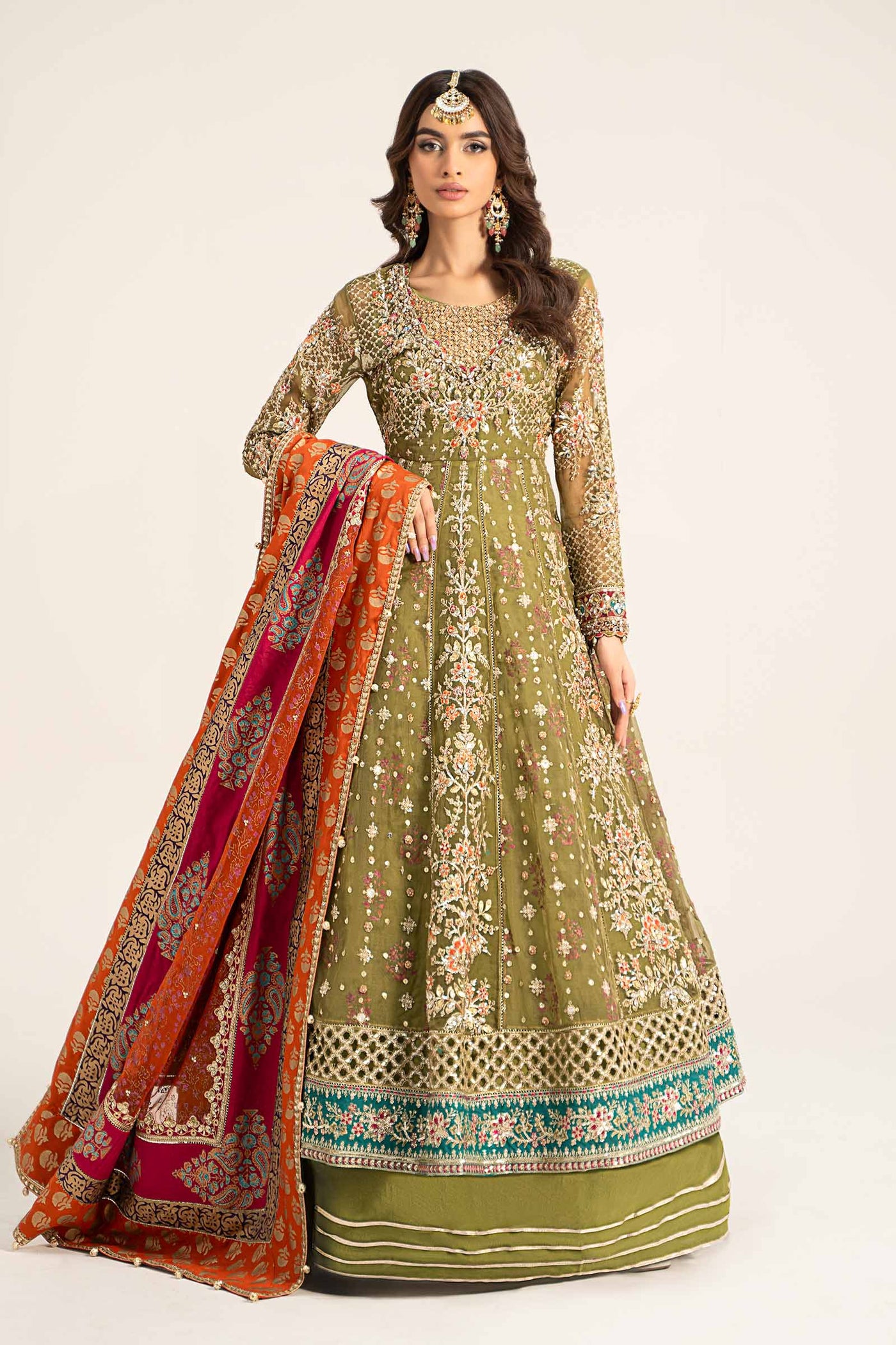 3 Piece Embroidered Organza Suit | BDS-2906