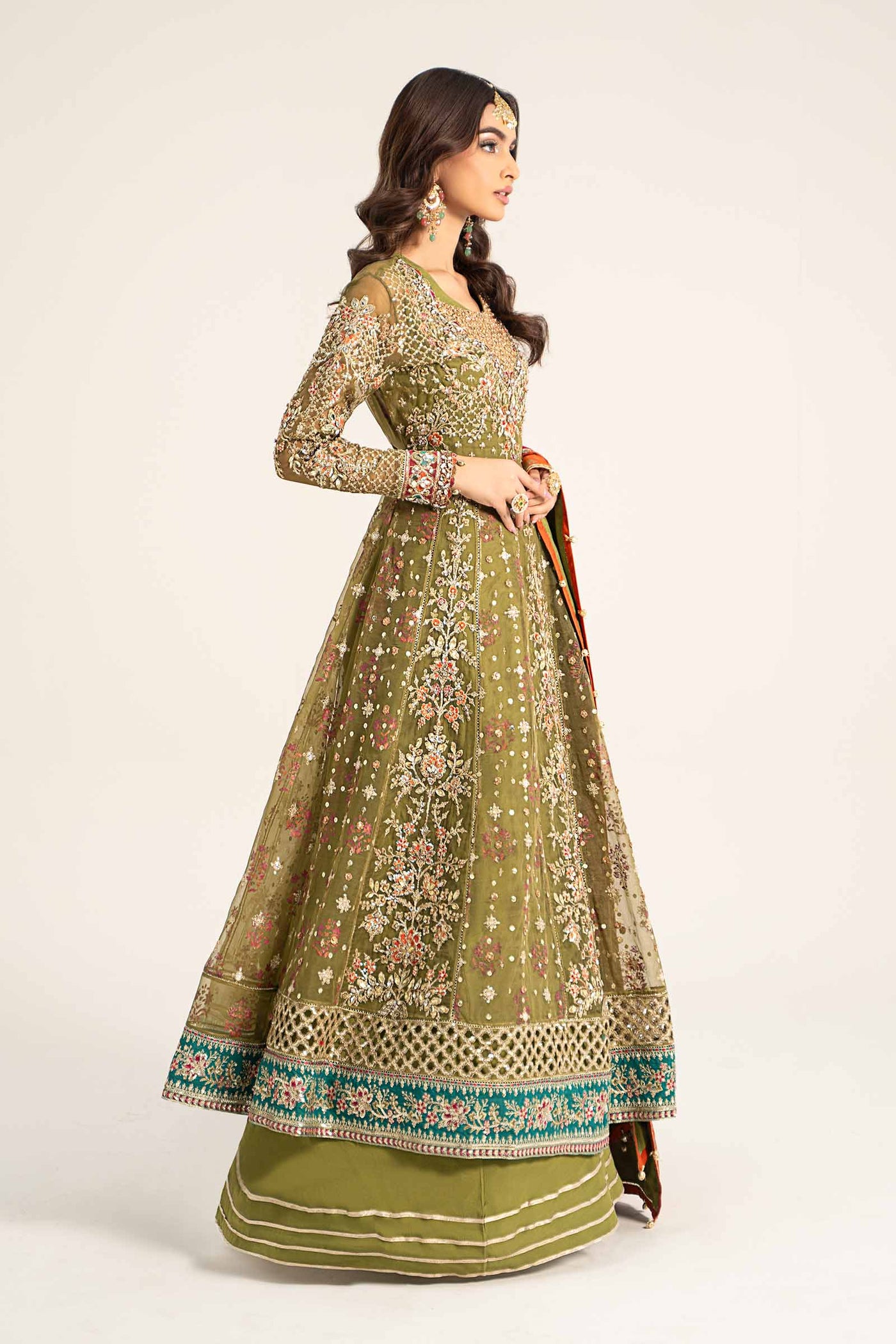 3 Piece Embroidered Organza Suit | BDS-2906