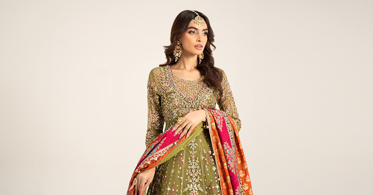 3 Piece Embroidered Organza Suit | BDS-2906