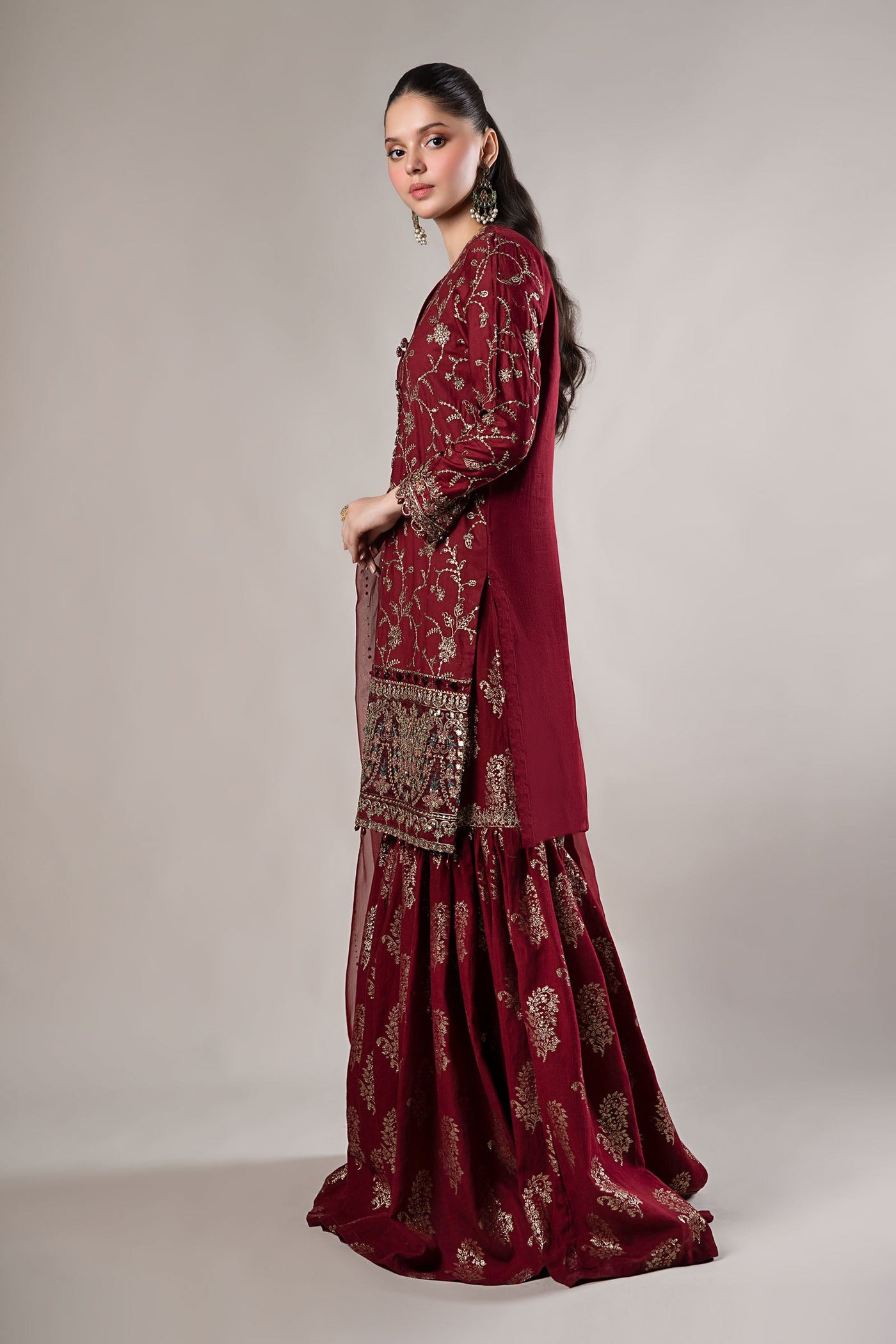 3 Piece Embroidered Cotton Satin Suit | CSS-807