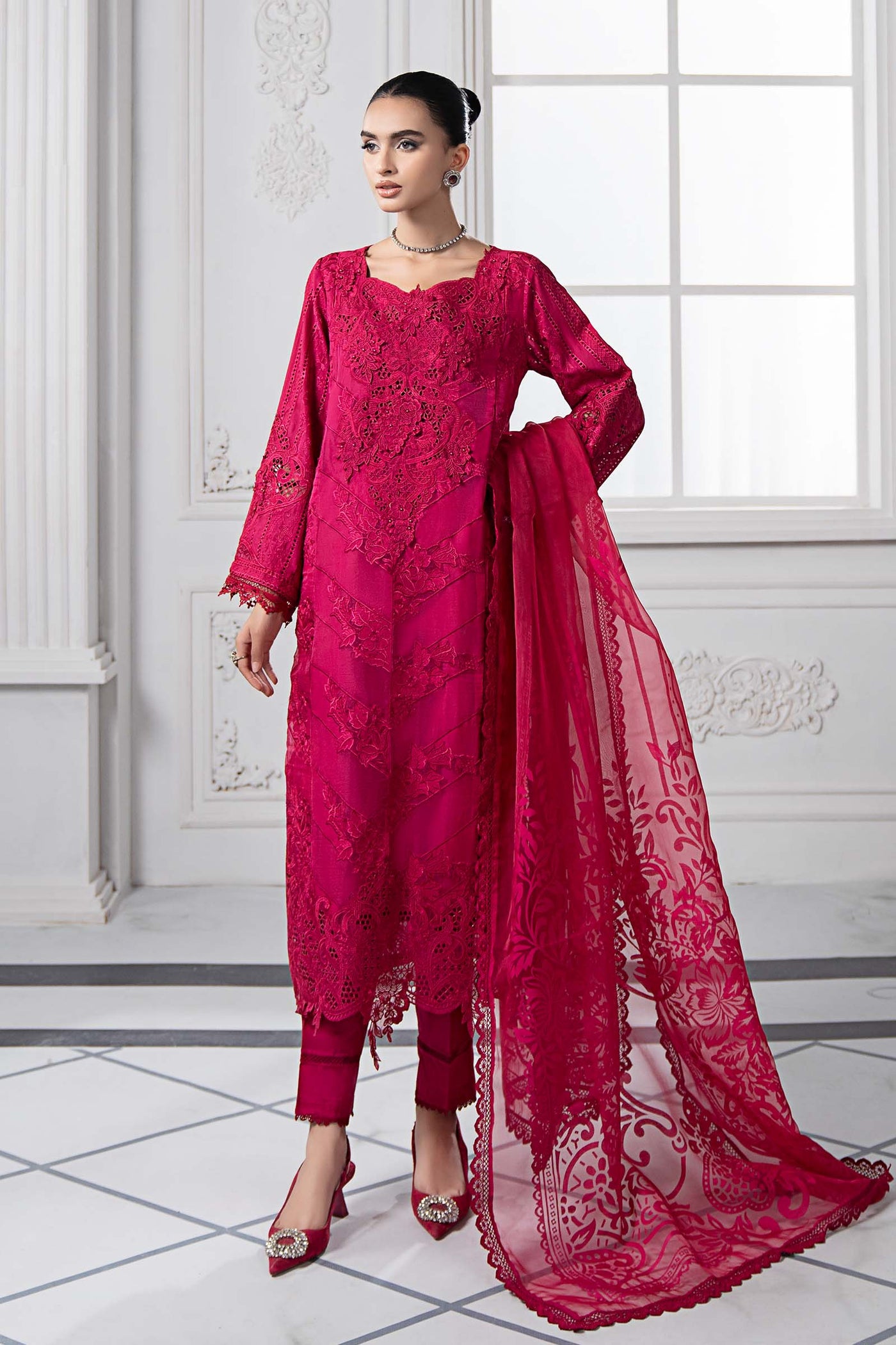 3 Piece Embroidered Lawn Suit | DS-2508-A