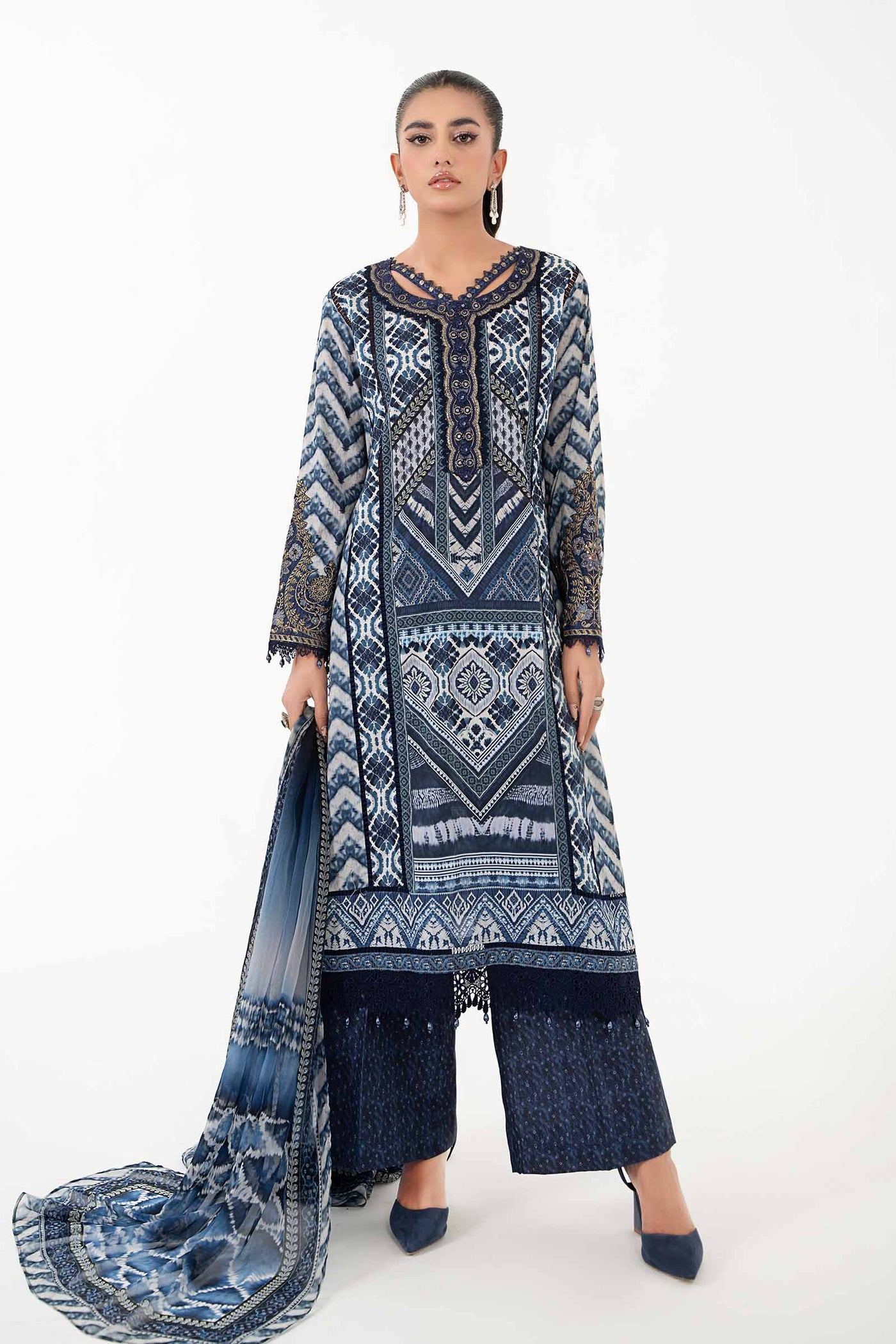 3 Piece Printed Lawn Suit | MPS-2208-B