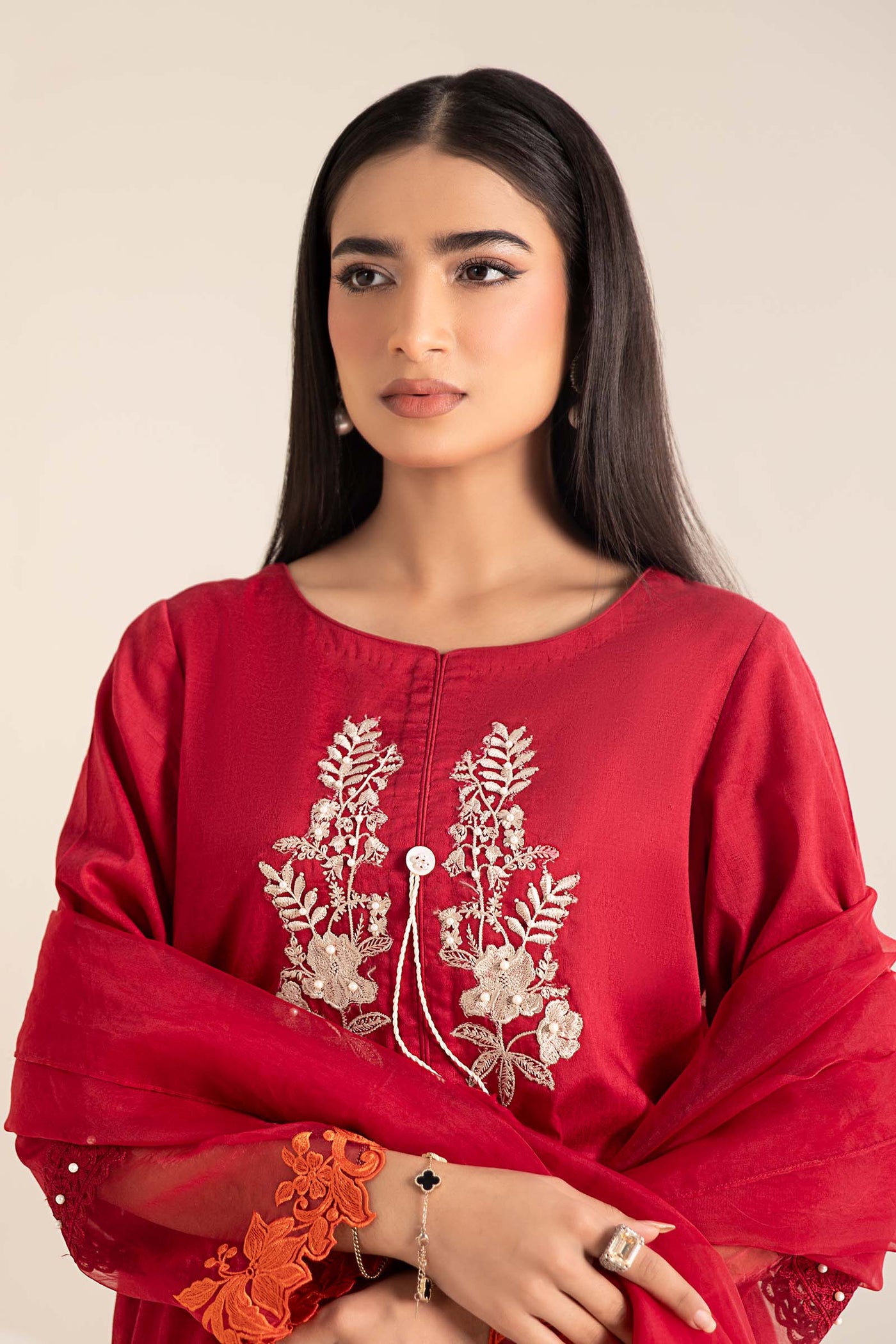 3 Piece Embroidered Self Jacquard Lawn Suit | DW-EF25-15