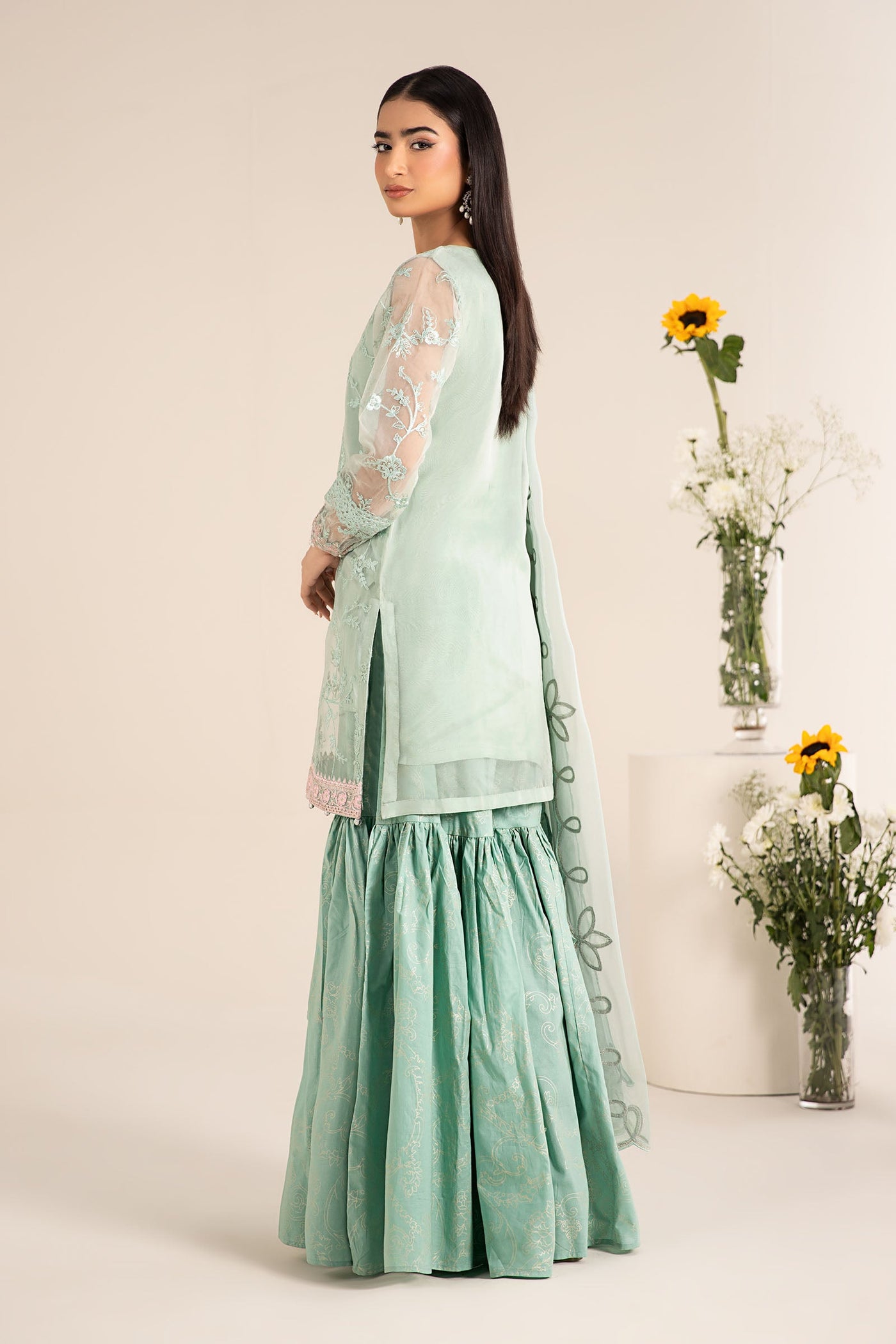 3 Piece Embroidered Cotton Silk Suit | DW-EF25-17