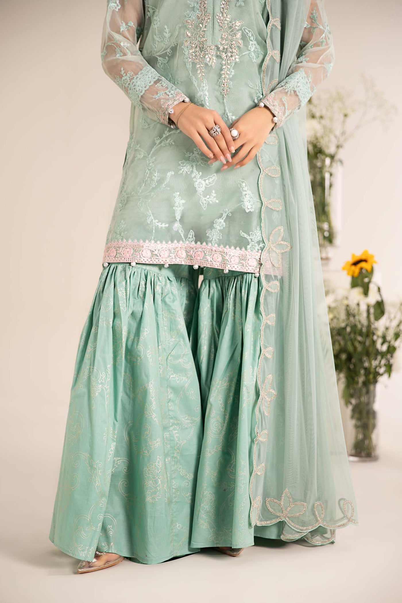 3 Piece Embroidered Cotton Silk Suit | DW-EF25-17