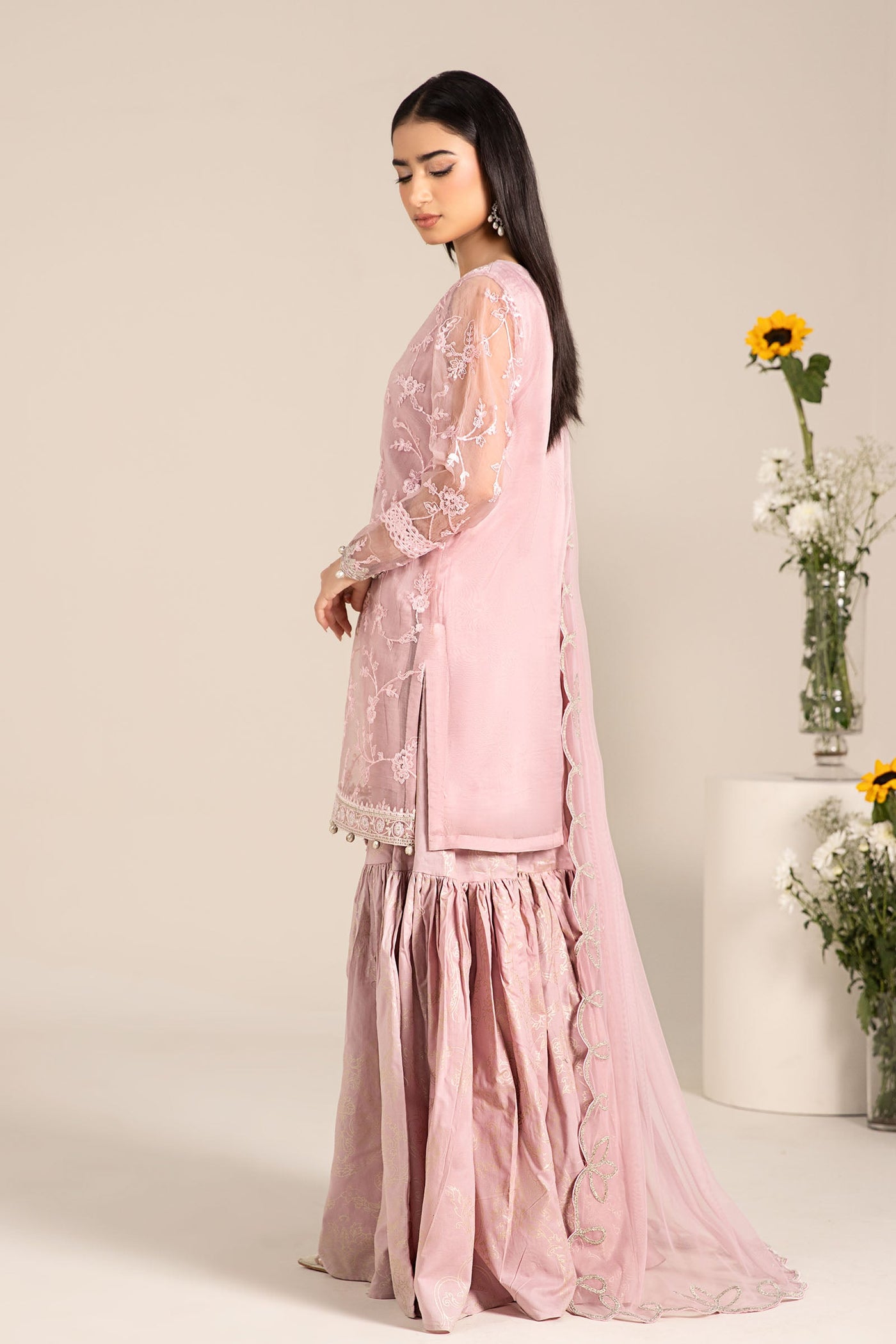 3 Piece Embroidered Cotton Silk Suit | DW-EF25-17