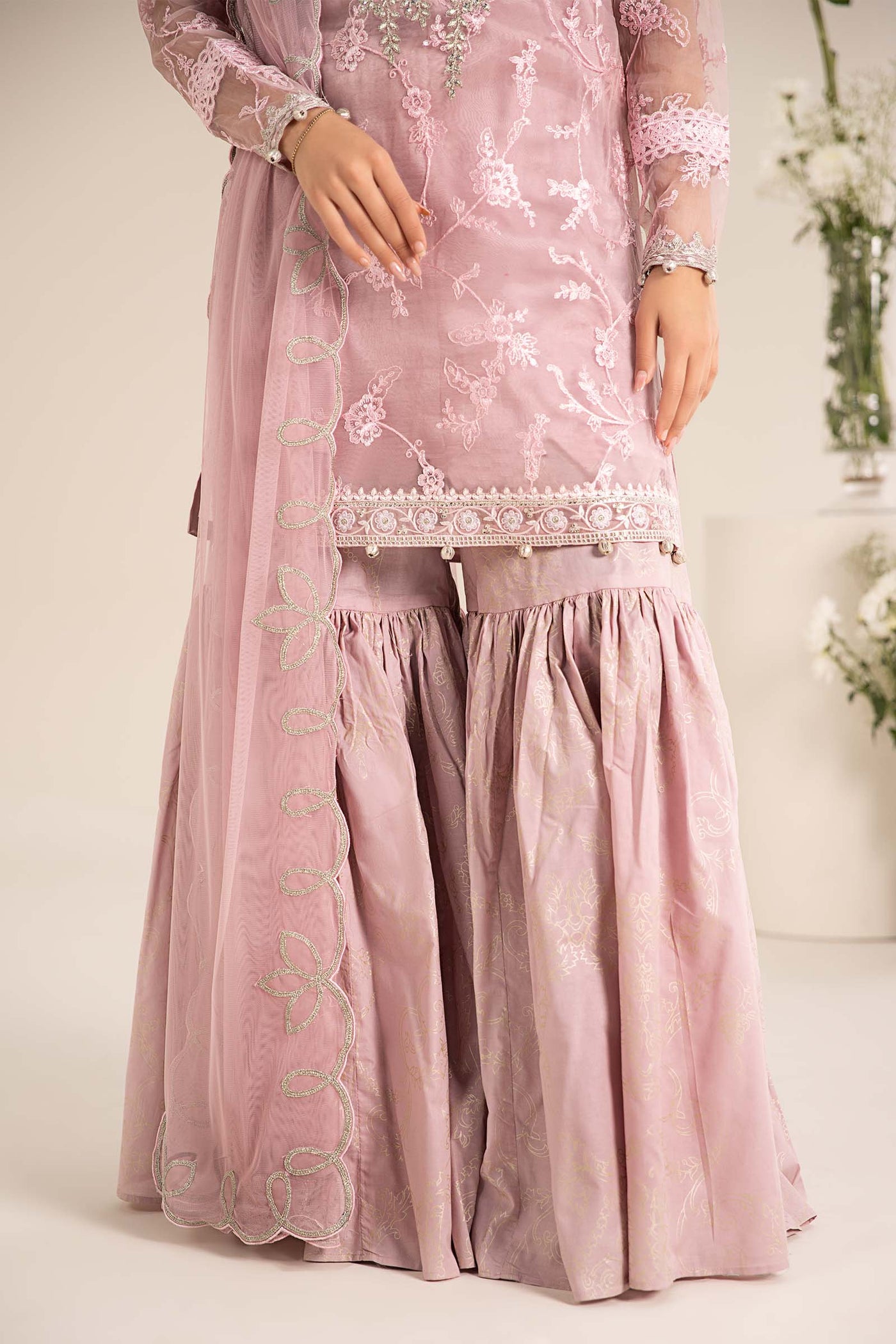 3 Piece Embroidered Cotton Silk Suit | DW-EF25-17