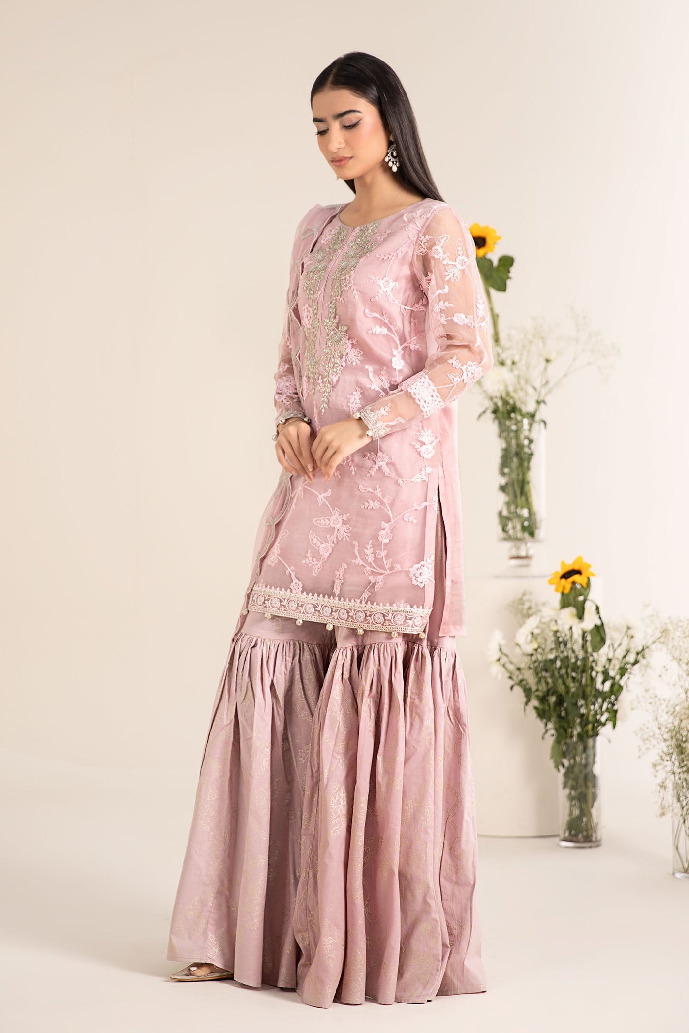 3 Piece Embroidered Cotton Silk Suit | DW-EF25-17