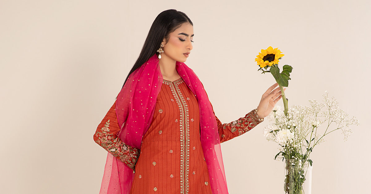 3 Piece Embroidered Lawn Suit | DW-EF25-21