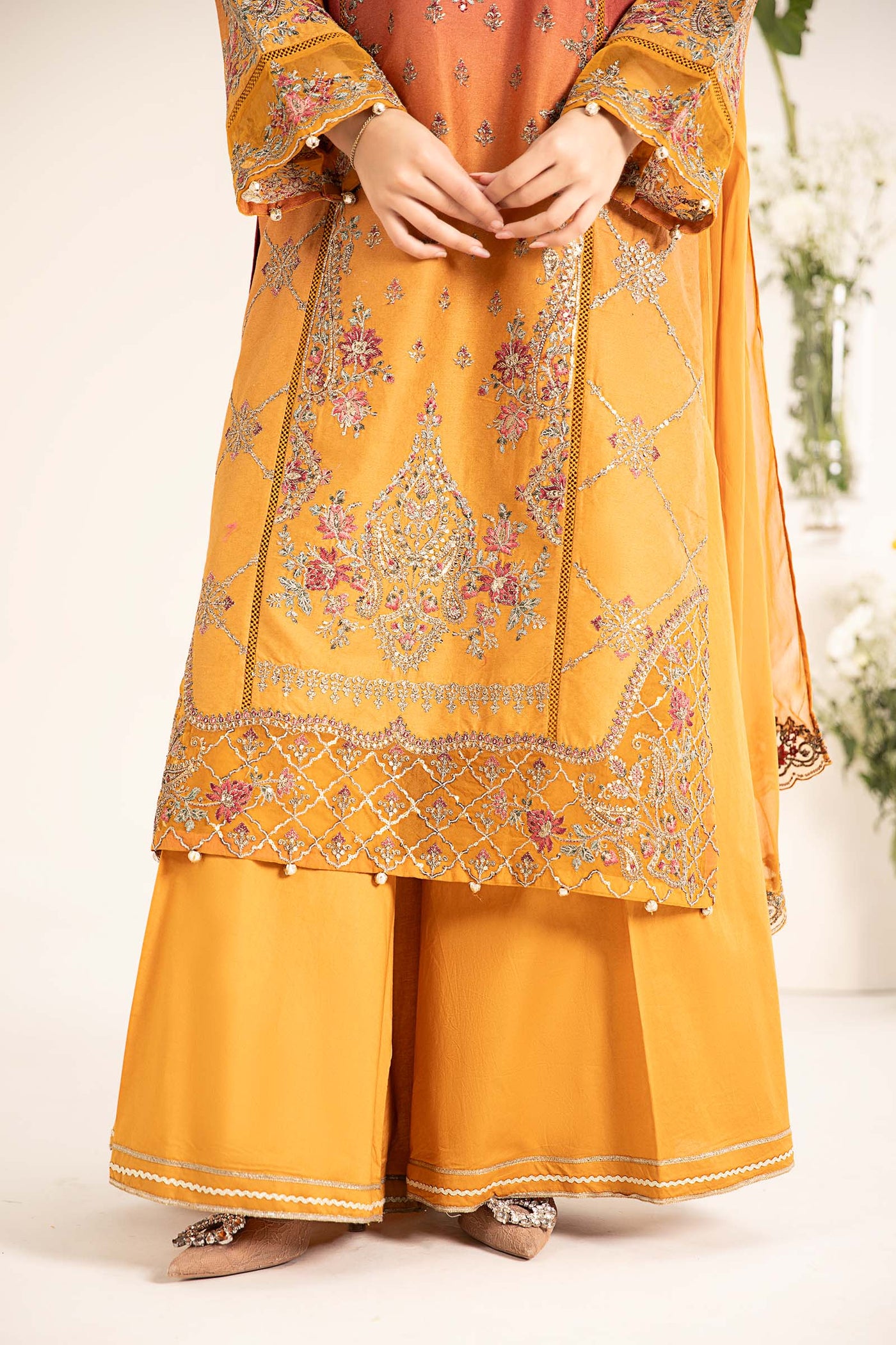 3 Piece Embroidered Self Jacquard Lawn Suit | DW-EF25-71