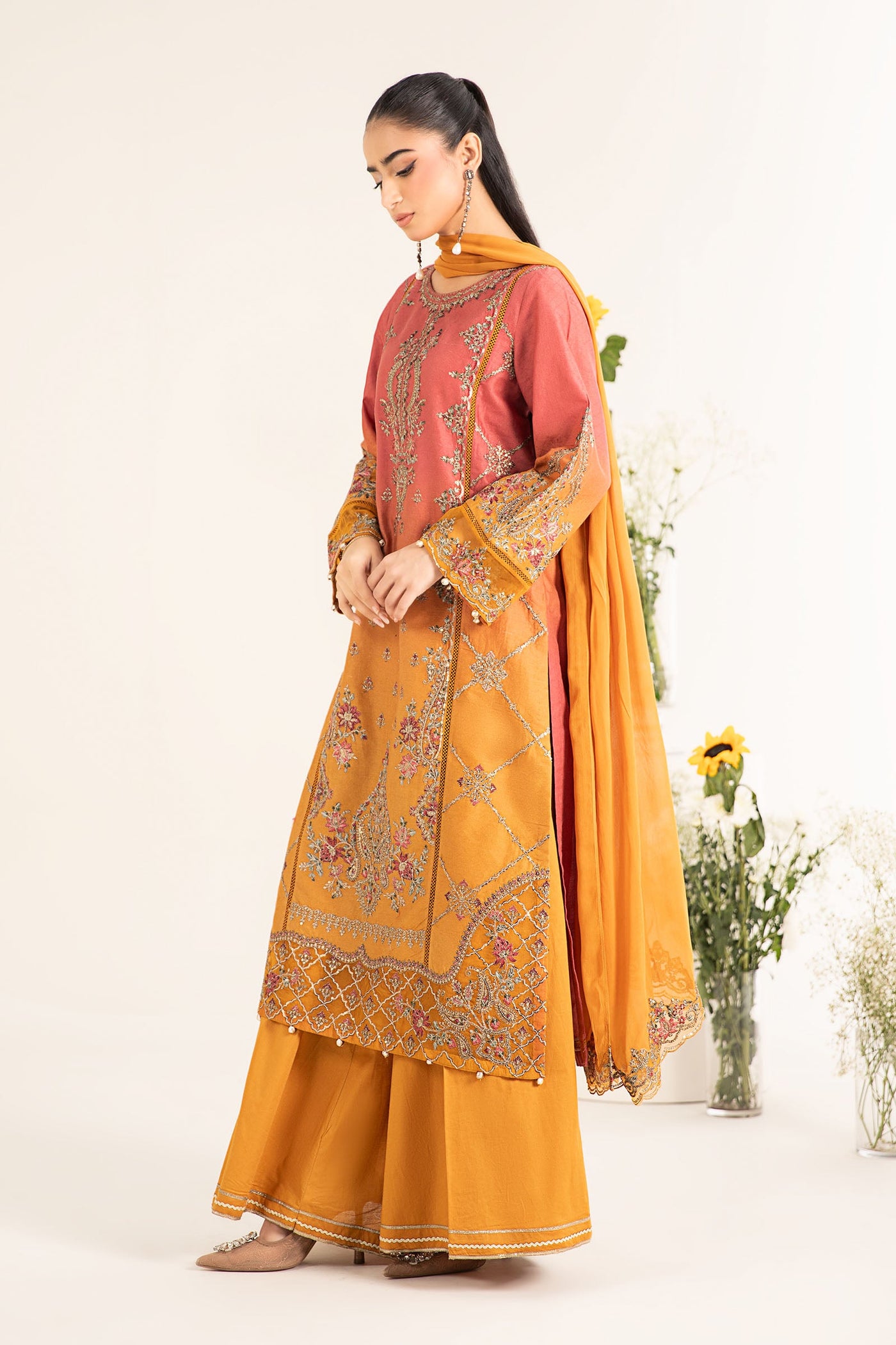 3 Piece Embroidered Self Jacquard Lawn Suit | DW-EF25-71