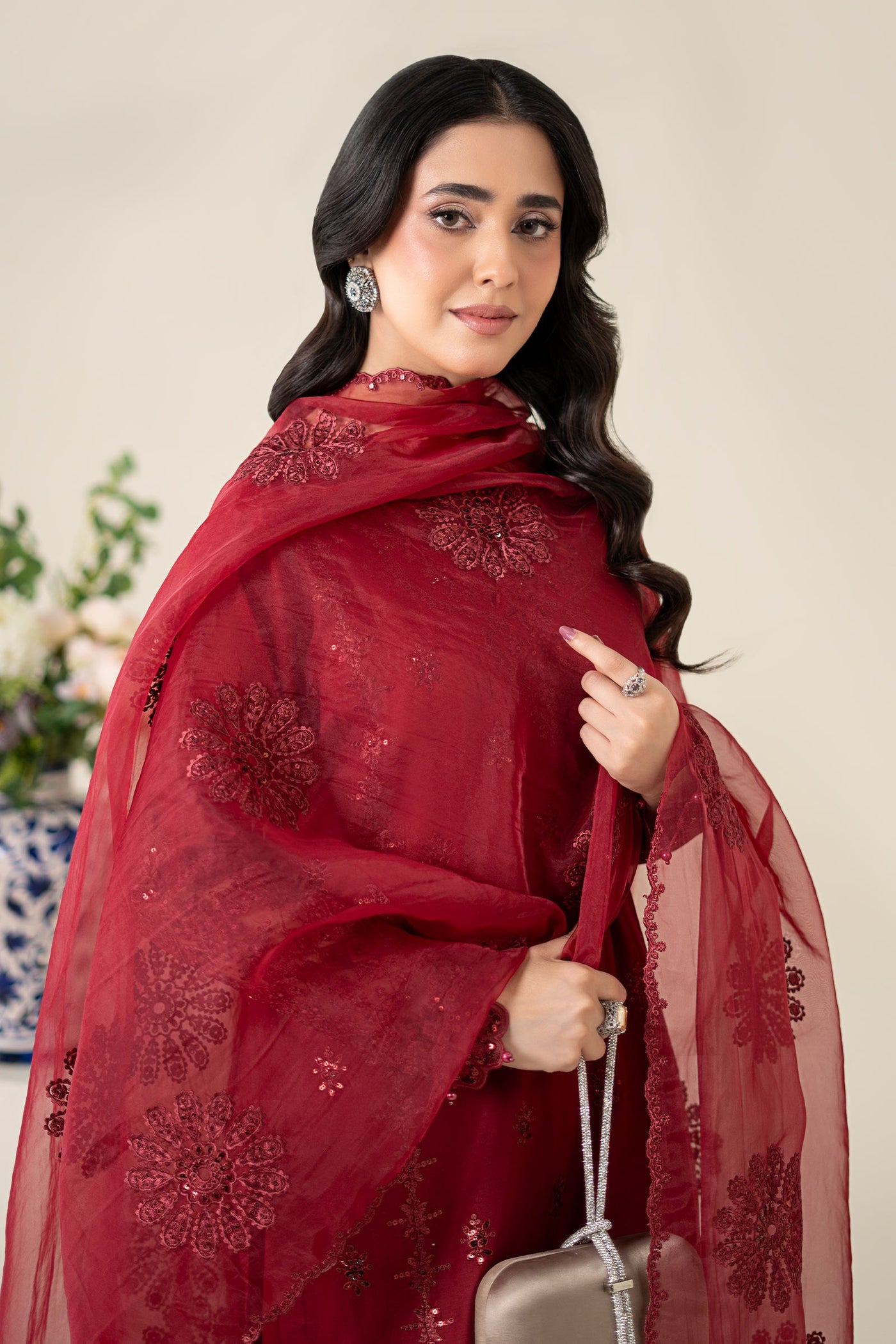 3 Piece Embroidered Dobby Suit |  DW-EA25-68