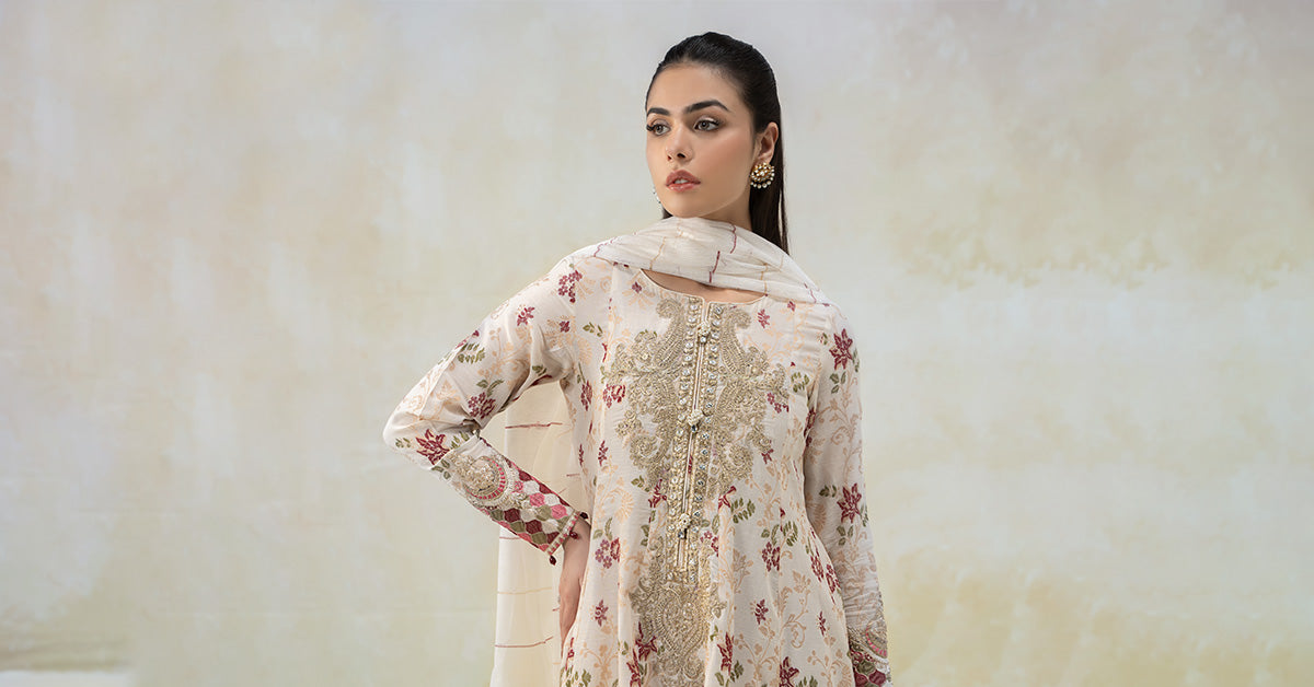 3 Piece Embroidered Suit | DW-EF22-23R1