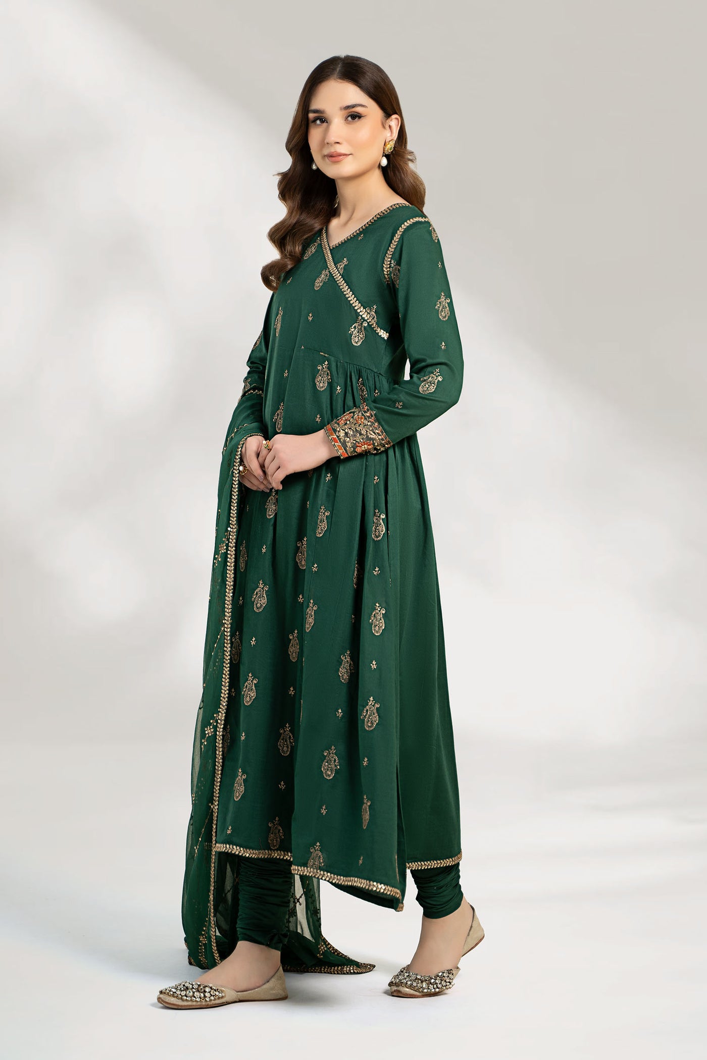 3 Piece Embroidered Cotton Net Suit | DW-EF23-85R1