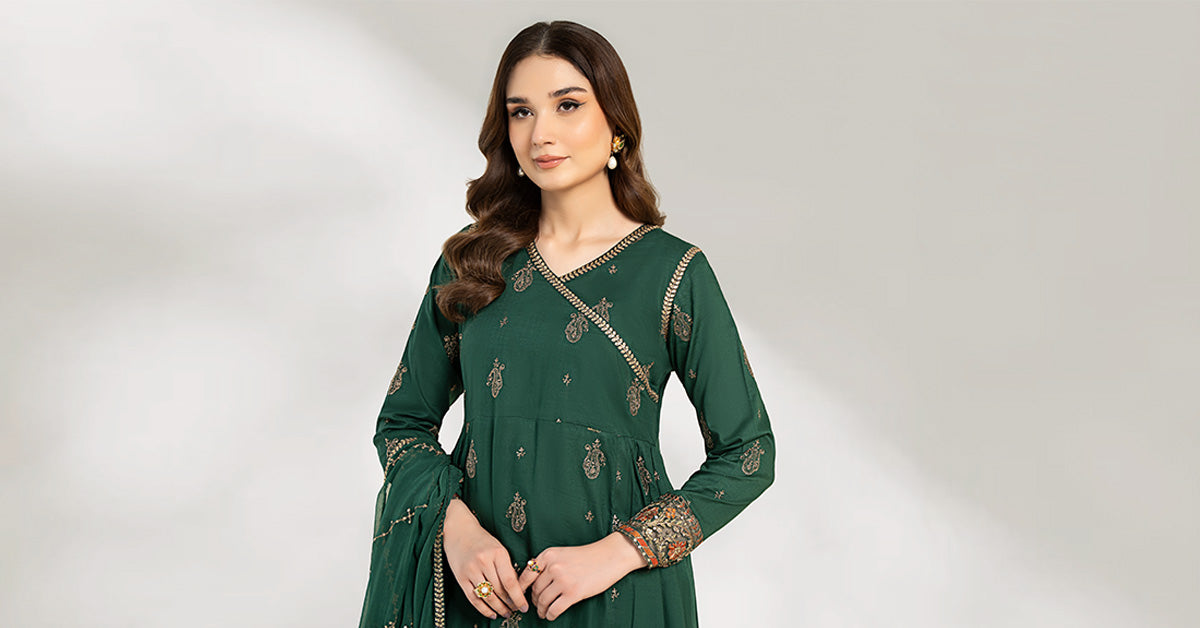 3 Piece Embroidered Cotton Net Suit | DW-EF23-85R1