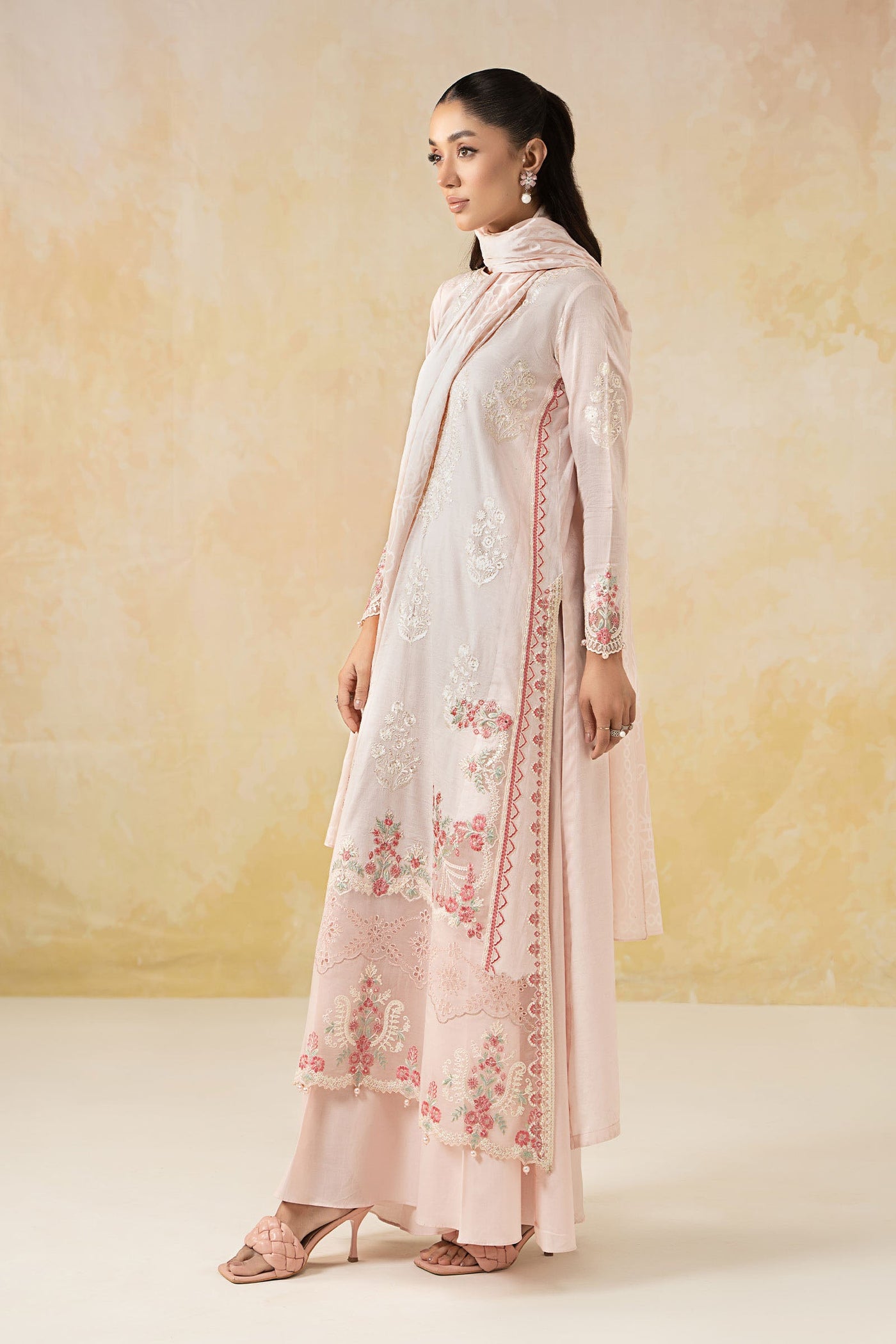 3 Piece Embroidered Self Jacquard Lawn Suit | DW-EF25-03