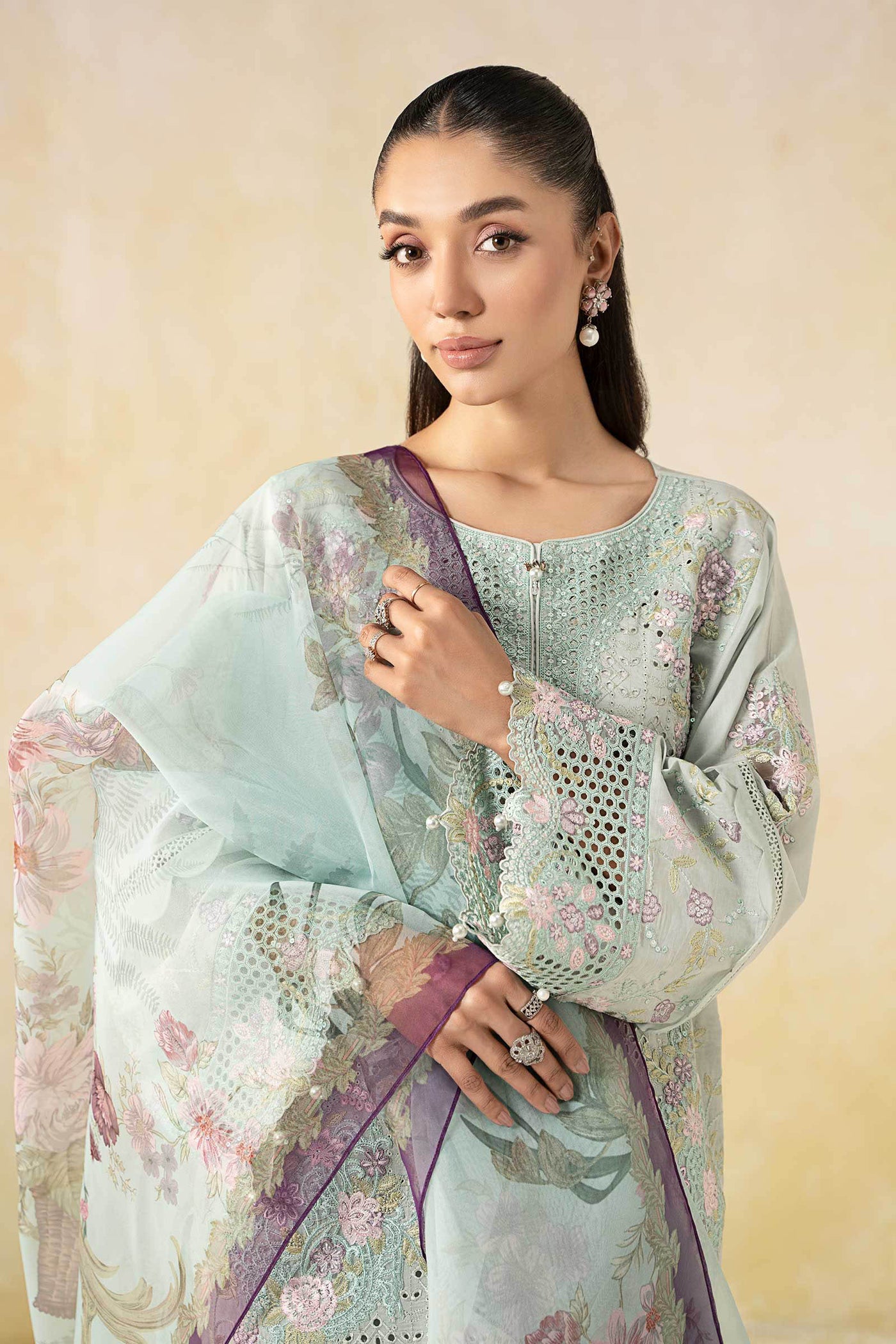 3 Piece Embroidered Lawn Suit | DW-EF25-04